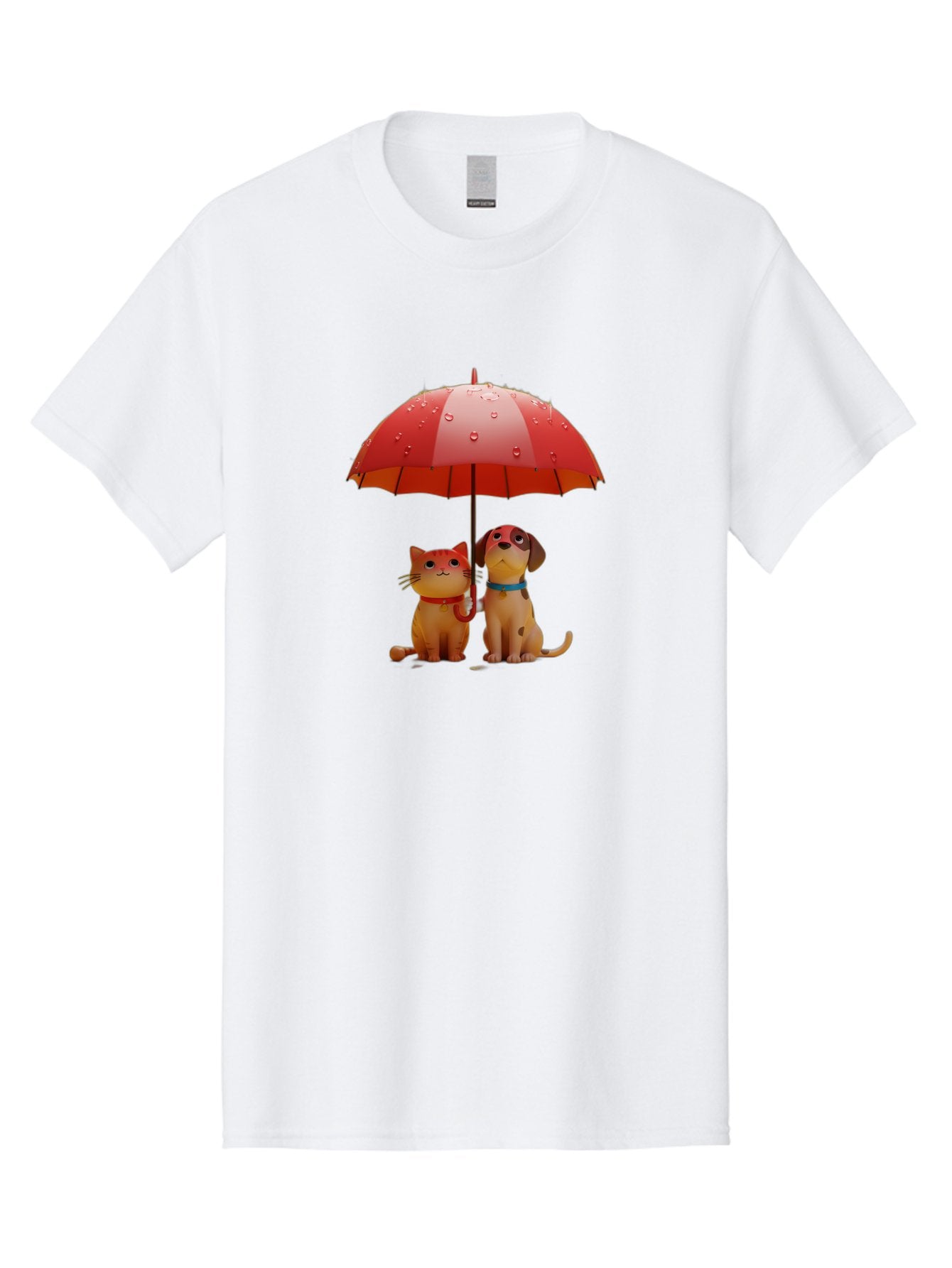 Cat-And-Dog-Under-Umbrella-4 Men'S Graphic Tee, 100% Cotton, Comfortable Casual Summer Wear, Machine Washable, Vintage Camera, Old Camera, Antique Camera, Black Camera, Classic Photography, Photography Equipment, Nostalgic Device, Film Camera, Baf718 14