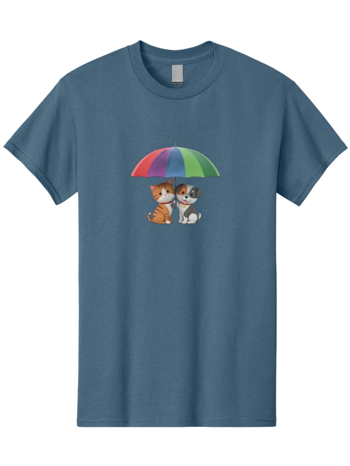 Cat-And-Dog-Under-Umbrella-5 Men'S Graphic Tee, 100% Cotton, Comfortable Casual Summer Wear, Machine Washable, Vintage Camera, Old Camera, Antique Camera, Black Camera, Classic Photography, Photography Equipment, Nostalgic Device, Film Camera, Baf719