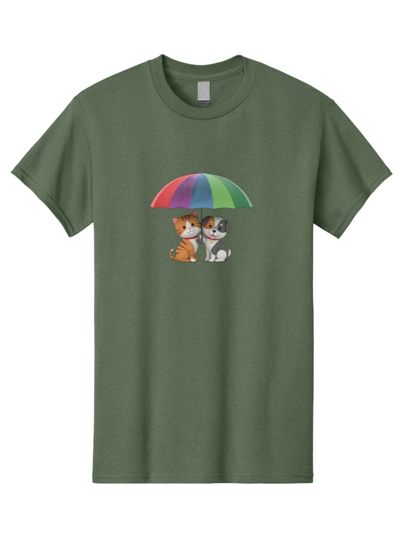 Cat-And-Dog-Under-Umbrella-5 Men'S Graphic Tee, 100% Cotton, Comfortable Casual Summer Wear, Machine Washable, Vintage Camera, Old Camera, Antique Camera, Black Camera, Classic Photography, Photography Equipment, Nostalgic Device, Film Camera, Baf719