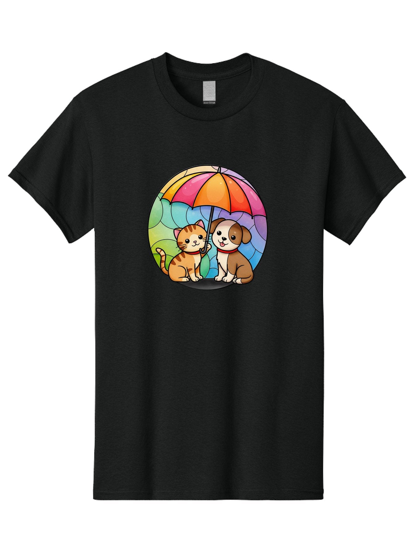 Cat-And-Dog-Under-Umbrella-6 Men'S Graphic Tee, 100% Cotton, Comfortable Casual Summer Wear, Machine Washable, Vintage Camera, Old Camera, Antique Camera, Black Camera, Classic Photography, Photography Equipment, Nostalgic Device, Film Camera, Baf720 13