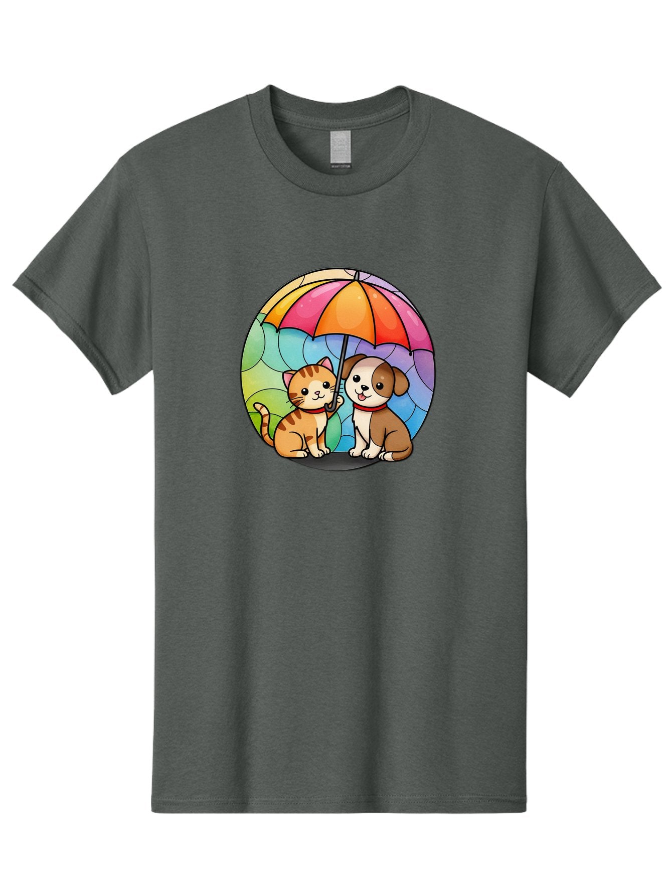 Cat-And-Dog-Under-Umbrella-6 Men'S Graphic Tee, 100% Cotton, Comfortable Casual Summer Wear, Machine Washable, Vintage Camera, Old Camera, Antique Camera, Black Camera, Classic Photography, Photography Equipment, Nostalgic Device, Film Camera, Baf720 7
