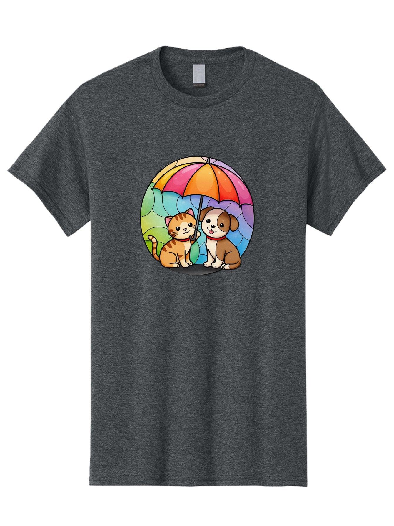 Cat-And-Dog-Under-Umbrella-6 Men'S Graphic Tee, 100% Cotton, Comfortable Casual Summer Wear, Machine Washable, Vintage Camera, Old Camera, Antique Camera, Black Camera, Classic Photography, Photography Equipment, Nostalgic Device, Film Camera, Baf720 15