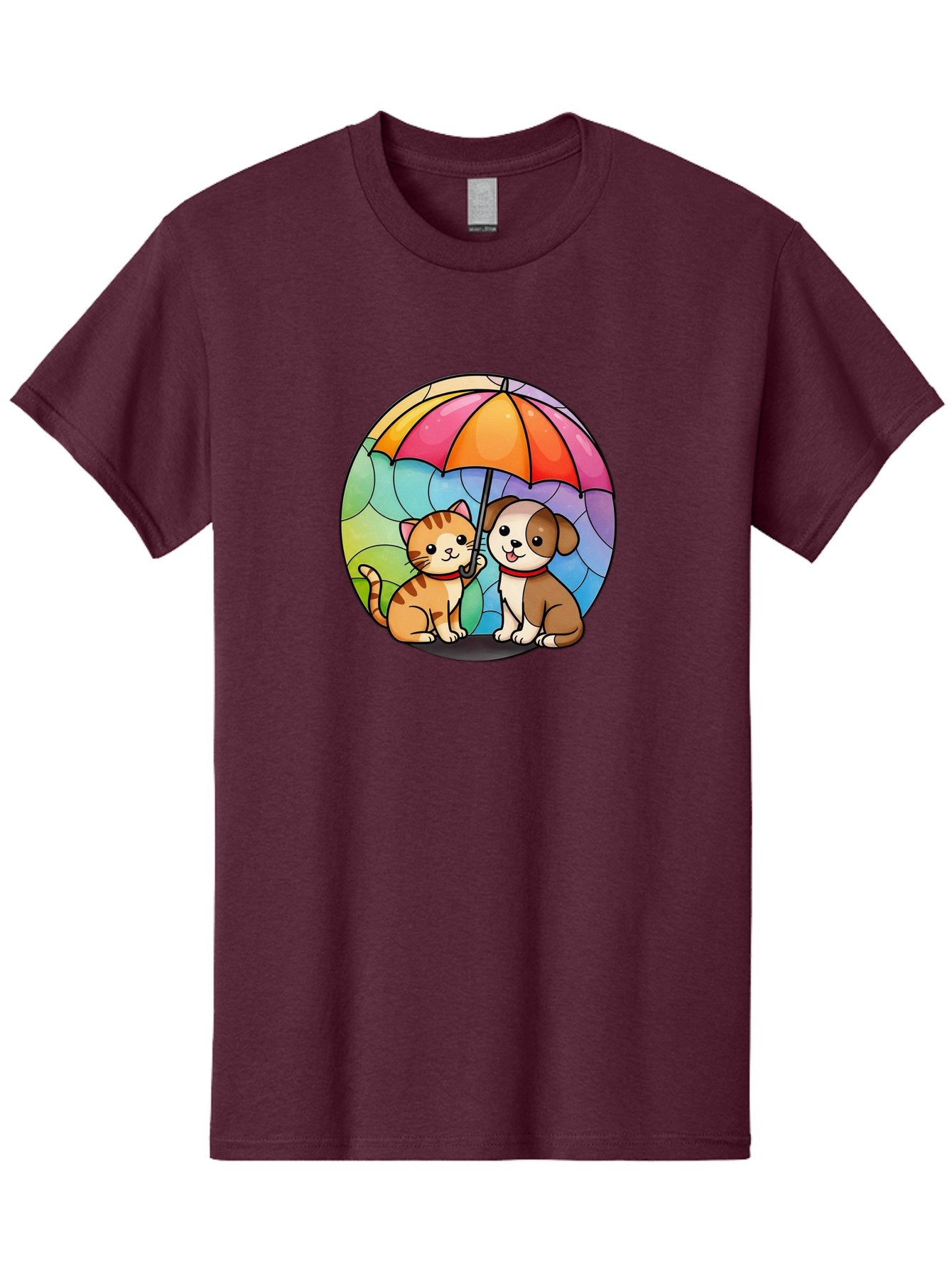 Cat-And-Dog-Under-Umbrella-6 Men'S Graphic Tee, 100% Cotton, Comfortable Casual Summer Wear, Machine Washable, Vintage Camera, Old Camera, Antique Camera, Black Camera, Classic Photography, Photography Equipment, Nostalgic Device, Film Camera, Baf720 11