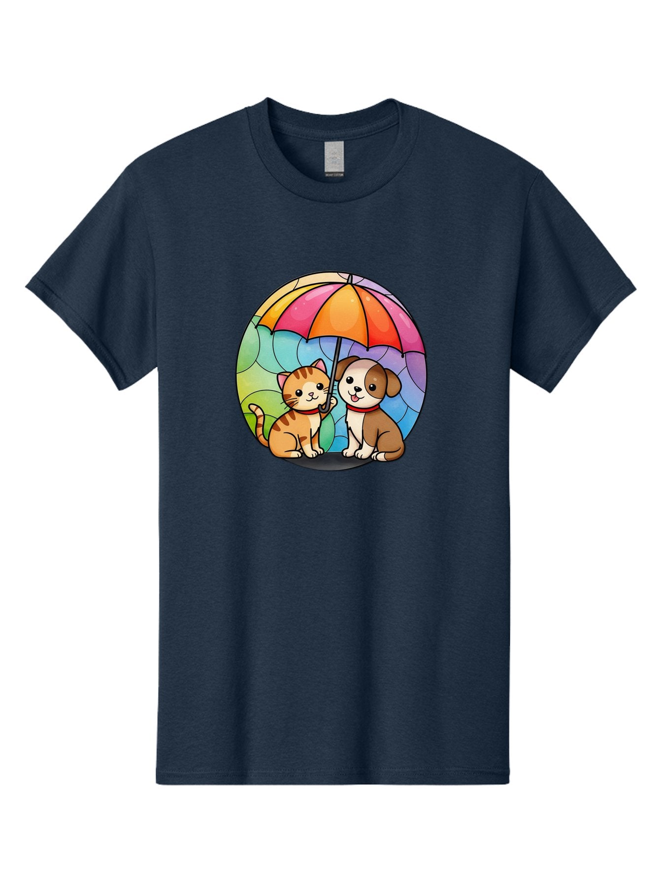 Cat-And-Dog-Under-Umbrella-6 Men'S Graphic Tee, 100% Cotton, Comfortable Casual Summer Wear, Machine Washable, Vintage Camera, Old Camera, Antique Camera, Black Camera, Classic Photography, Photography Equipment, Nostalgic Device, Film Camera, Baf720 8