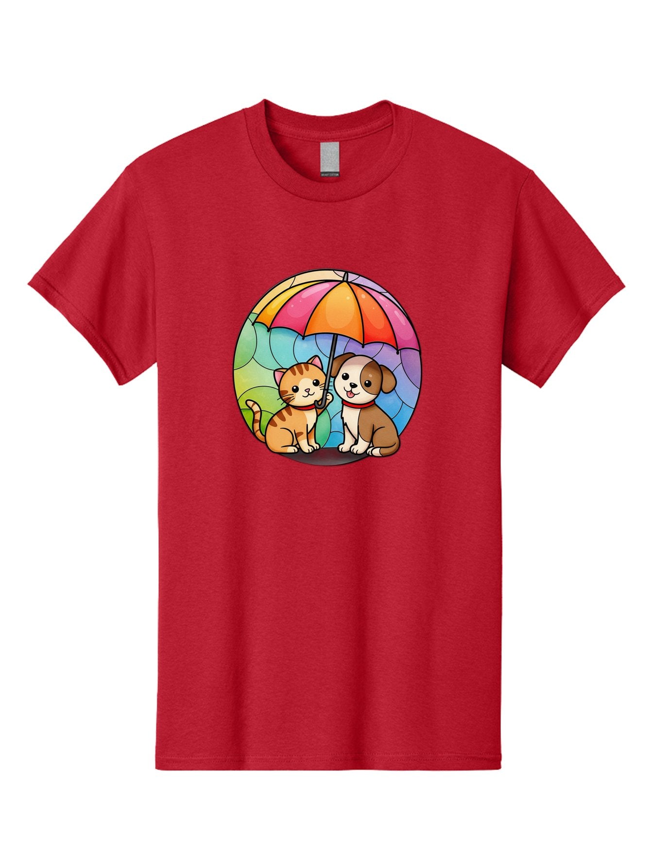 Cat-And-Dog-Under-Umbrella-6 Men'S Graphic Tee, 100% Cotton, Comfortable Casual Summer Wear, Machine Washable, Vintage Camera, Old Camera, Antique Camera, Black Camera, Classic Photography, Photography Equipment, Nostalgic Device, Film Camera, Baf720 12