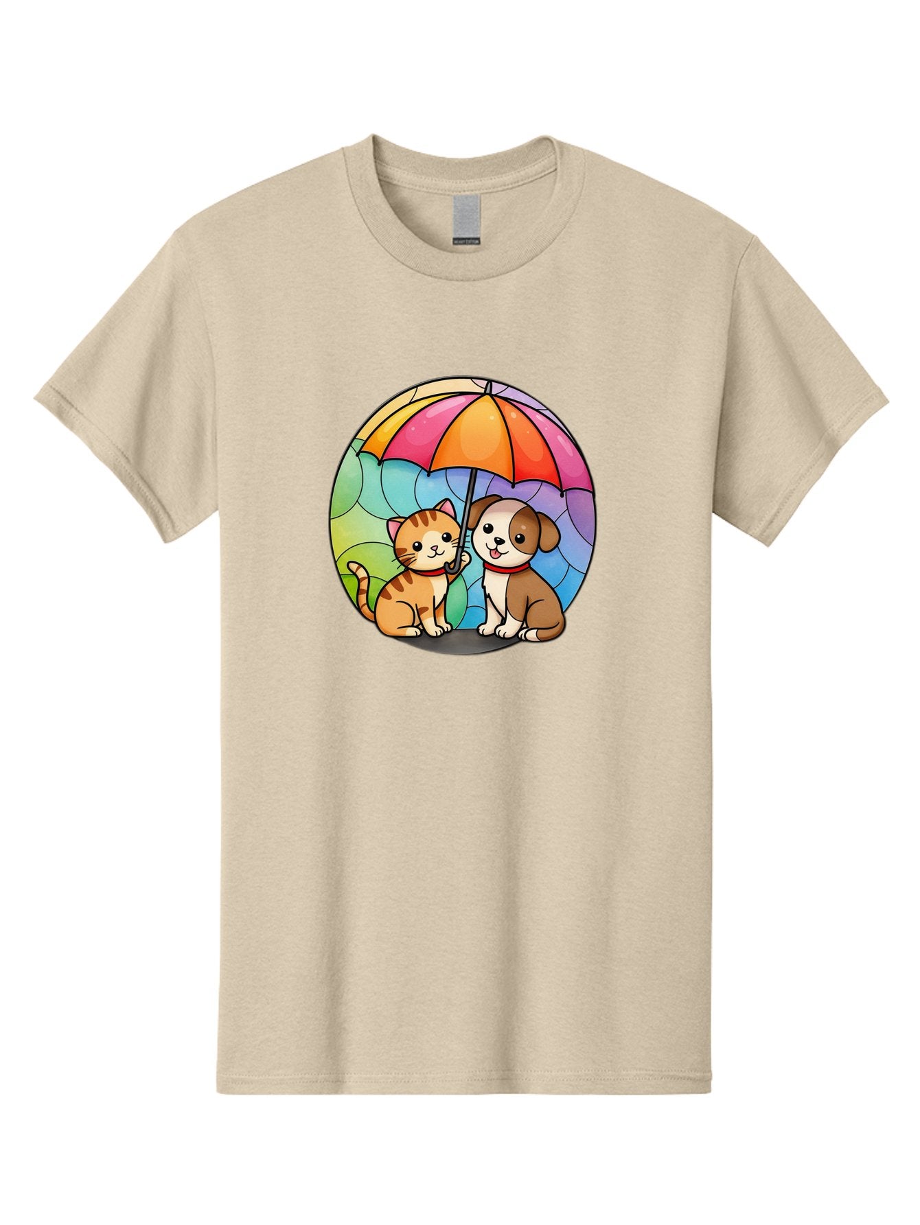 Cat-And-Dog-Under-Umbrella-6 Men'S Graphic Tee, 100% Cotton, Comfortable Casual Summer Wear, Machine Washable, Vintage Camera, Old Camera, Antique Camera, Black Camera, Classic Photography, Photography Equipment, Nostalgic Device, Film Camera, Baf720 5