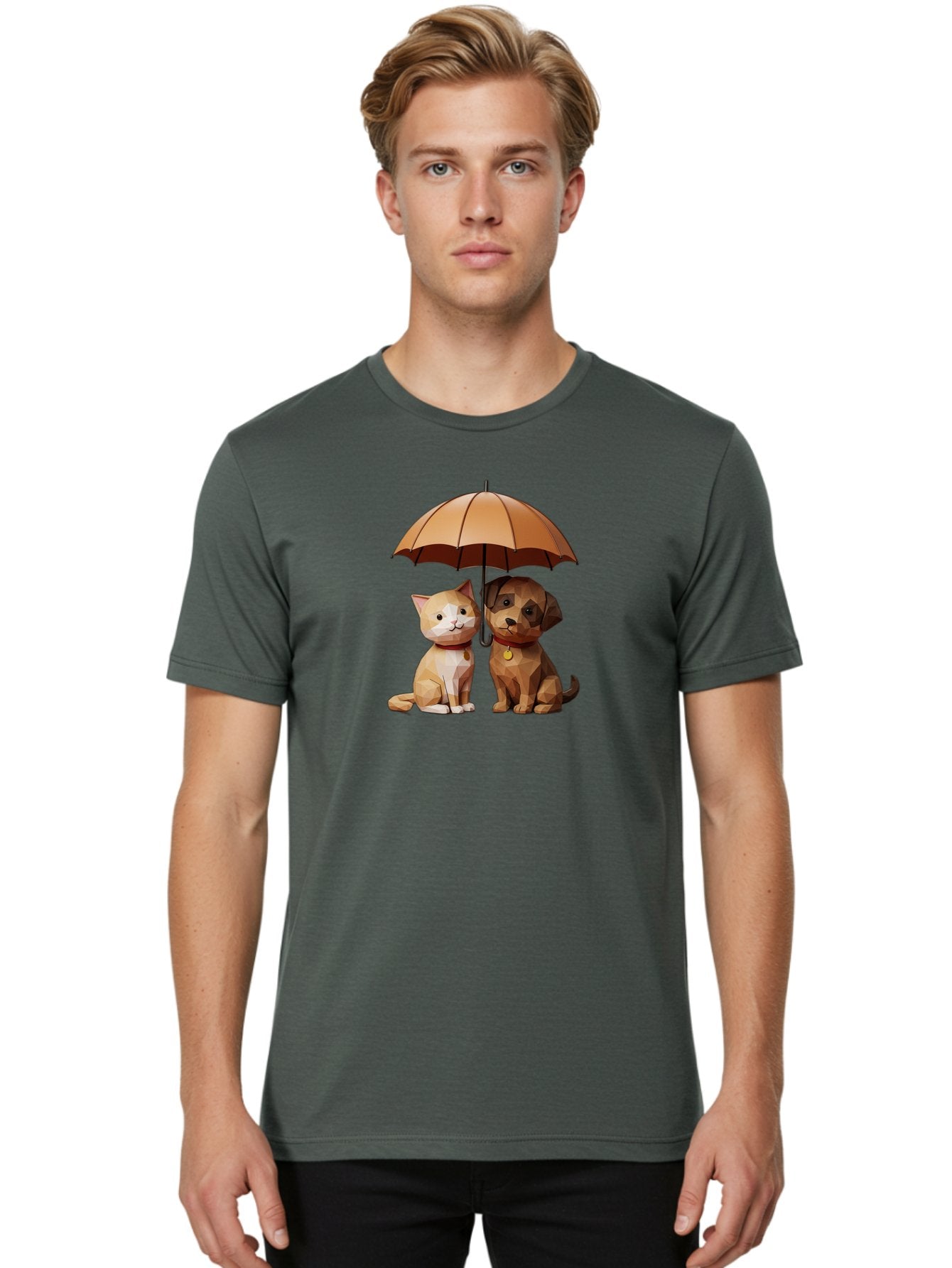Cat-And-Dog-Under-Umbrella-7 Men'S Graphic Tee, 100% Cotton, Comfortable Casual Summer Wear, Machine Washable, Vintage Camera, Old Camera, Antique Camera, Black Camera, Classic Photography, Photography Equipment, Nostalgic Device, Film Camera, Baf721 22