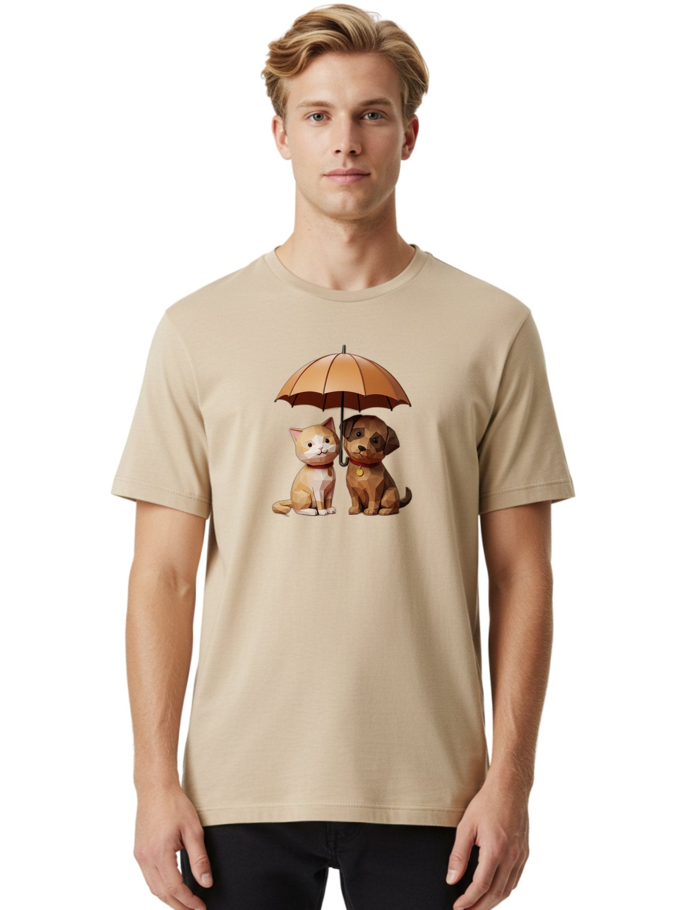 Cat-And-Dog-Under-Umbrella-7 Men'S Graphic Tee, 100% Cotton, Comfortable Casual Summer Wear, Machine Washable, Vintage Camera, Old Camera, Antique Camera, Black Camera, Classic Photography, Photography Equipment, Nostalgic Device, Film Camera, Baf721 18