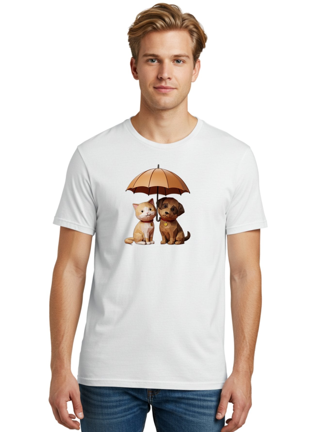 Cat-And-Dog-Under-Umbrella-7 Men'S Graphic Tee, 100% Cotton, Comfortable Casual Summer Wear, Machine Washable, Vintage Camera, Old Camera, Antique Camera, Black Camera, Classic Photography, Photography Equipment, Nostalgic Device, Film Camera, Baf721 30