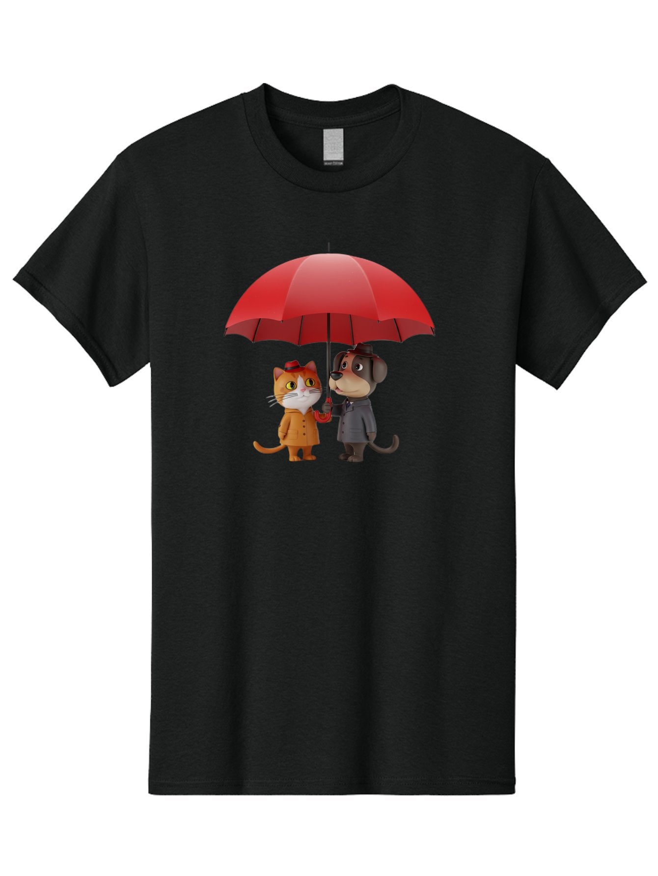 Cat-And-Dog-Under-Umbrella Men'S Graphic Tee, 100% Cotton, Comfortable Casual Summer Wear, Machine Washable, Vintage Camera, Old Camera, Antique Camera, Black Camera, Classic Photography, Photography Equipment, Nostalgic Device, Film Camera, Baf722 4