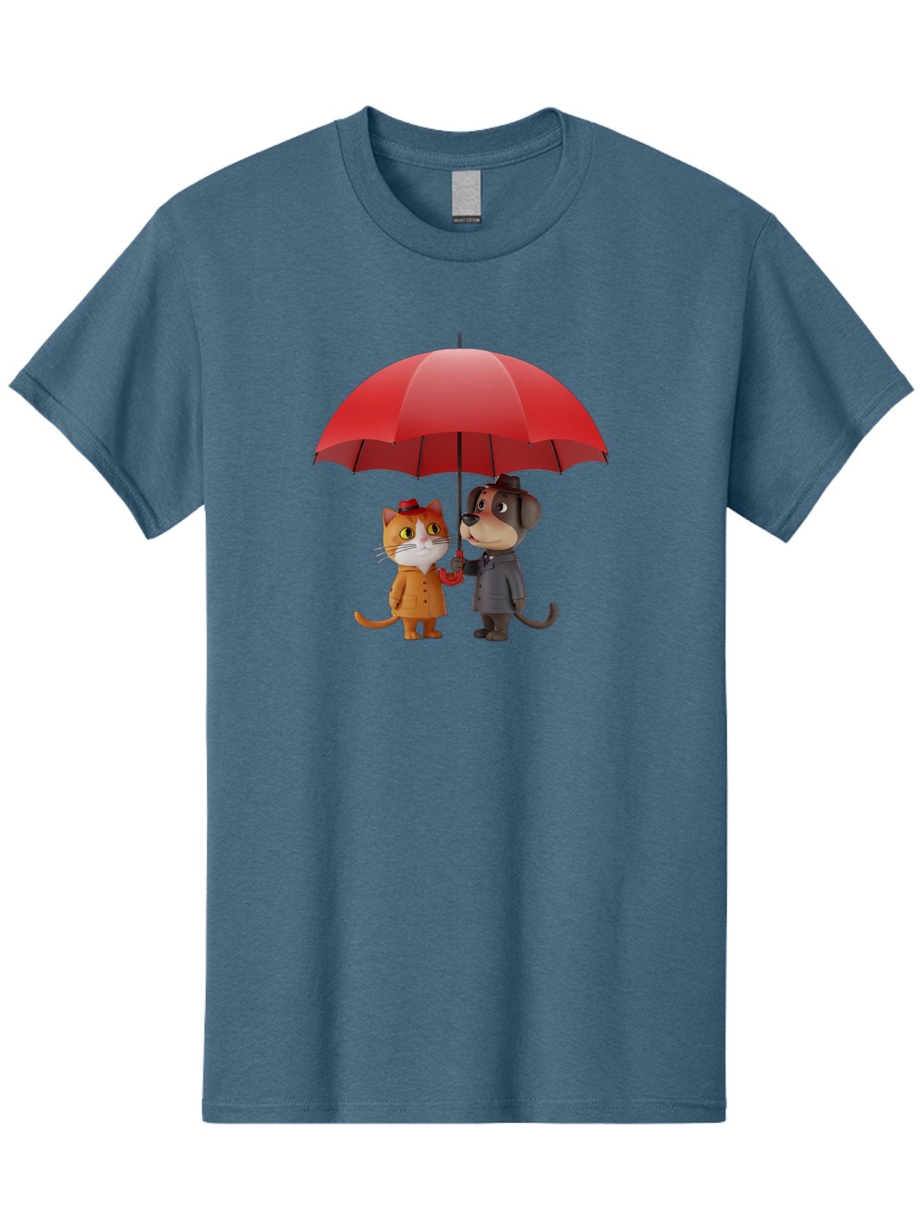 Cat-And-Dog-Under-Umbrella Men'S Graphic Tee, 100% Cotton, Comfortable Casual Summer Wear, Machine Washable, Vintage Camera, Old Camera, Antique Camera, Black Camera, Classic Photography, Photography Equipment, Nostalgic Device, Film Camera, Baf722