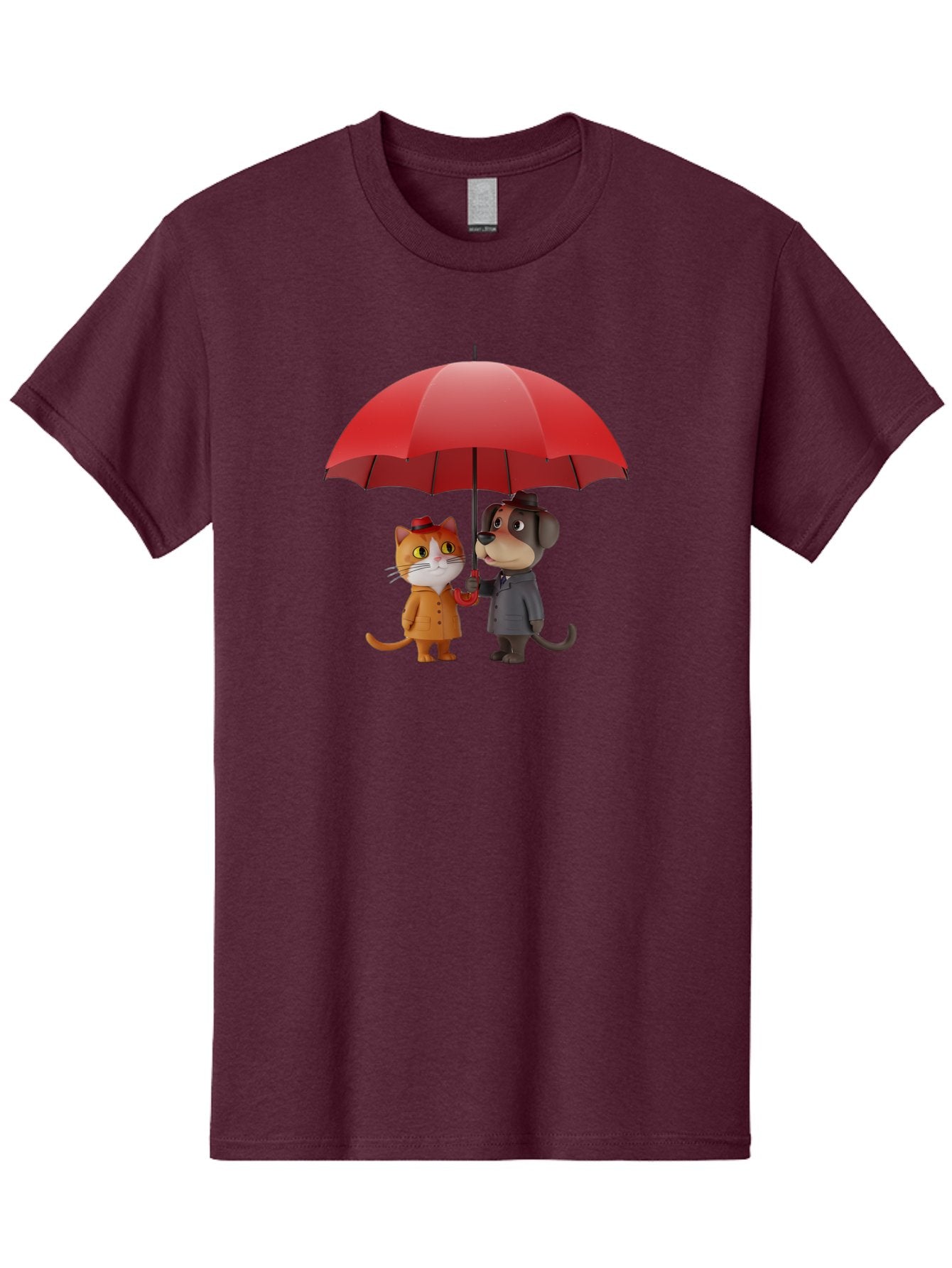 Cat-And-Dog-Under-Umbrella Men'S Graphic Tee, 100% Cotton, Comfortable Casual Summer Wear, Machine Washable, Vintage Camera, Old Camera, Antique Camera, Black Camera, Classic Photography, Photography Equipment, Nostalgic Device, Film Camera, Baf722 14