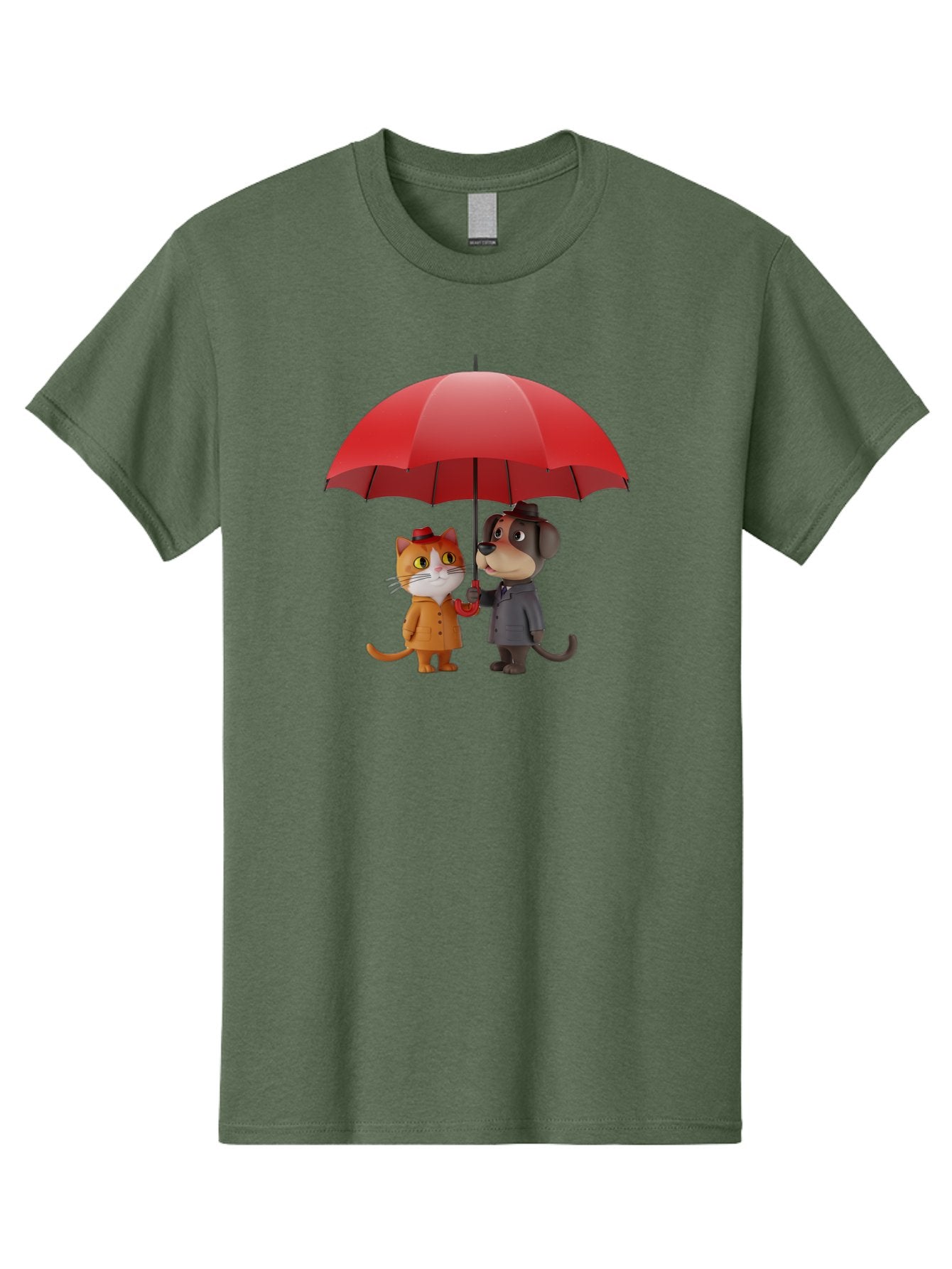 Cat-And-Dog-Under-Umbrella Men'S Graphic Tee, 100% Cotton, Comfortable Casual Summer Wear, Machine Washable, Vintage Camera, Old Camera, Antique Camera, Black Camera, Classic Photography, Photography Equipment, Nostalgic Device, Film Camera, Baf722 12