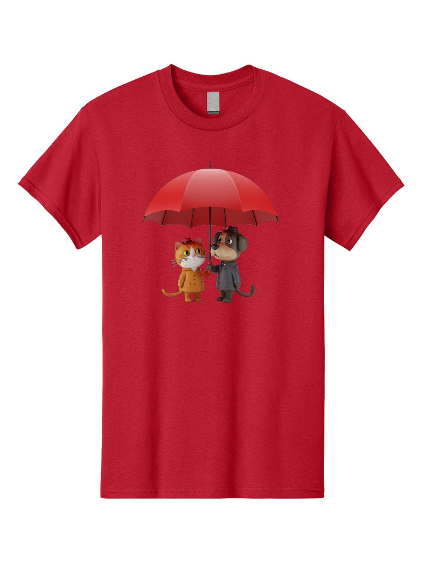 Cat-And-Dog-Under-Umbrella Men'S Graphic Tee, 100% Cotton, Comfortable Casual Summer Wear, Machine Washable, Vintage Camera, Old Camera, Antique Camera, Black Camera, Classic Photography, Photography Equipment, Nostalgic Device, Film Camera, Baf722 6