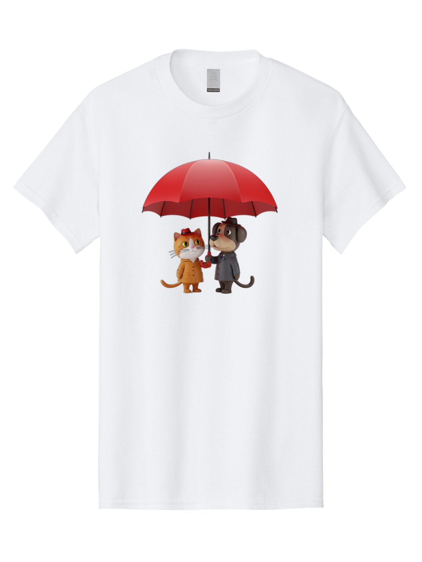 Cat-And-Dog-Under-Umbrella Men'S Graphic Tee, 100% Cotton, Comfortable Casual Summer Wear, Machine Washable, Vintage Camera, Old Camera, Antique Camera, Black Camera, Classic Photography, Photography Equipment, Nostalgic Device, Film Camera, Baf722