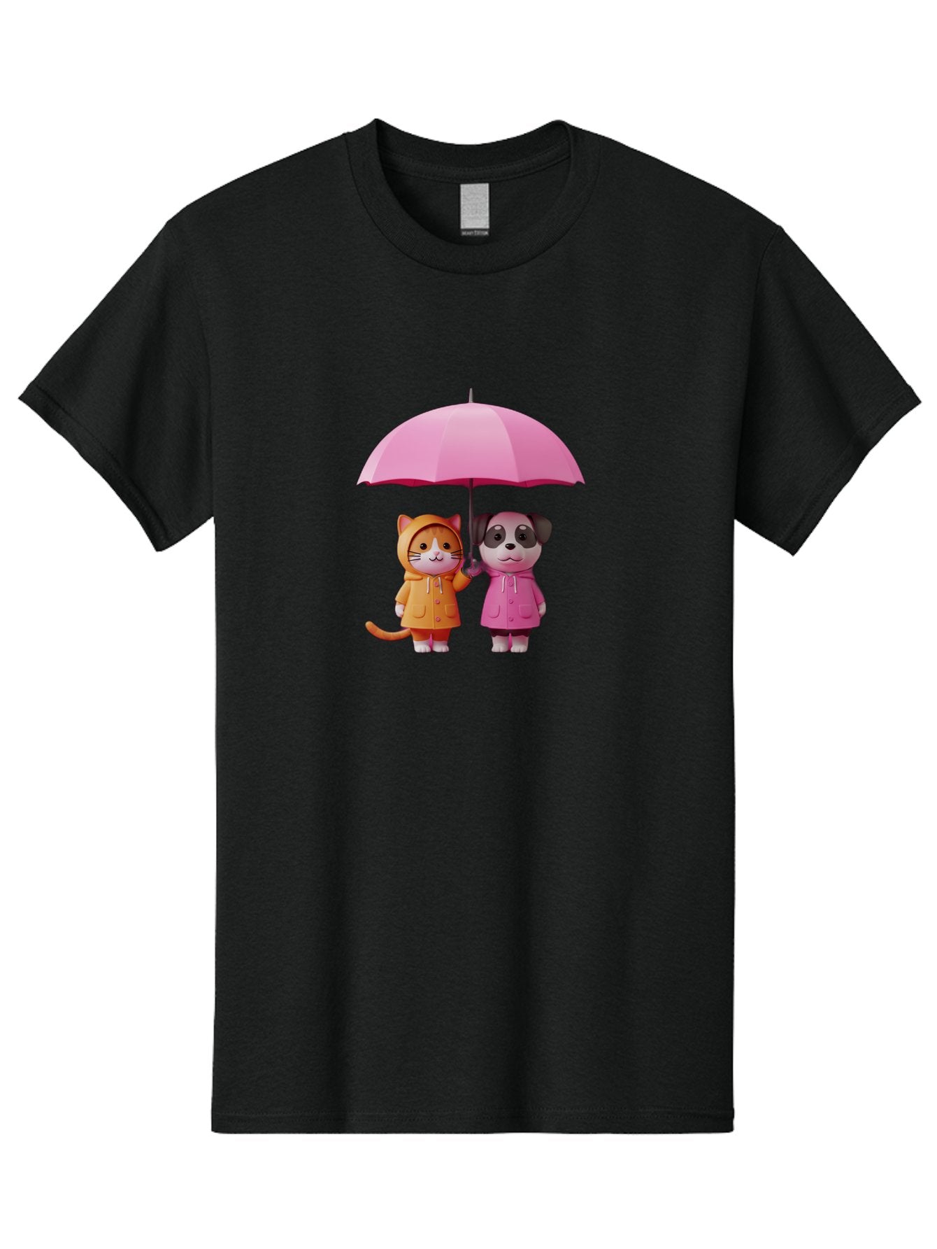 Cat-And-Pug-Under-Pink-Umbrella Men'S Graphic Tee, 100% Cotton, Comfortable Casual Summer Wear, Machine Washable, Vintage Camera, Old Camera, Antique Camera, Black Camera, Classic Photography, Photography Equipment, Nostalgic Device, Baf724 5