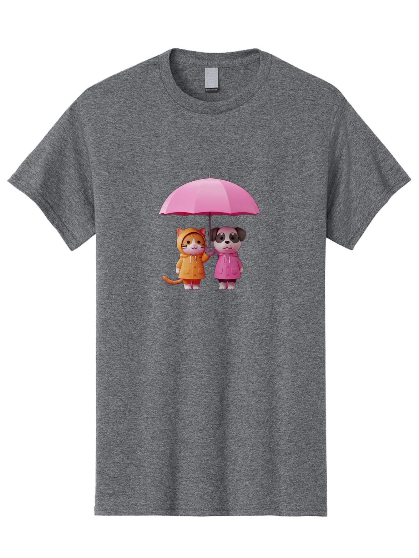 Cat-And-Pug-Under-Pink-Umbrella Men'S Graphic Tee, 100% Cotton, Comfortable Casual Summer Wear, Machine Washable, Vintage Camera, Old Camera, Antique Camera, Black Camera, Classic Photography, Photography Equipment, Nostalgic Device, Baf724 11