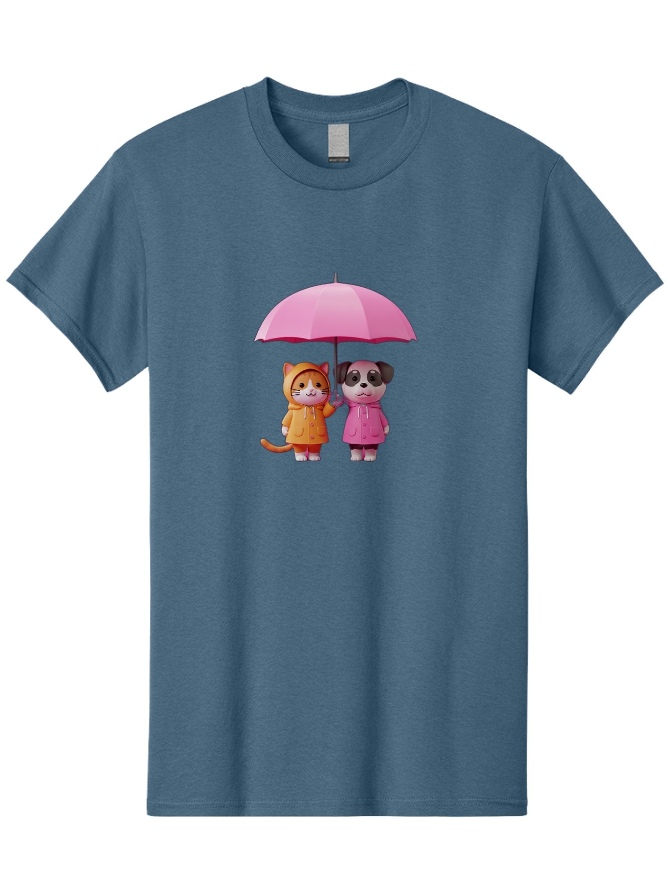 Cat-And-Pug-Under-Pink-Umbrella Men'S Graphic Tee, 100% Cotton, Comfortable Casual Summer Wear, Machine Washable, Vintage Camera, Old Camera, Antique Camera, Black Camera, Classic Photography, Photography Equipment, Nostalgic Device, Baf724