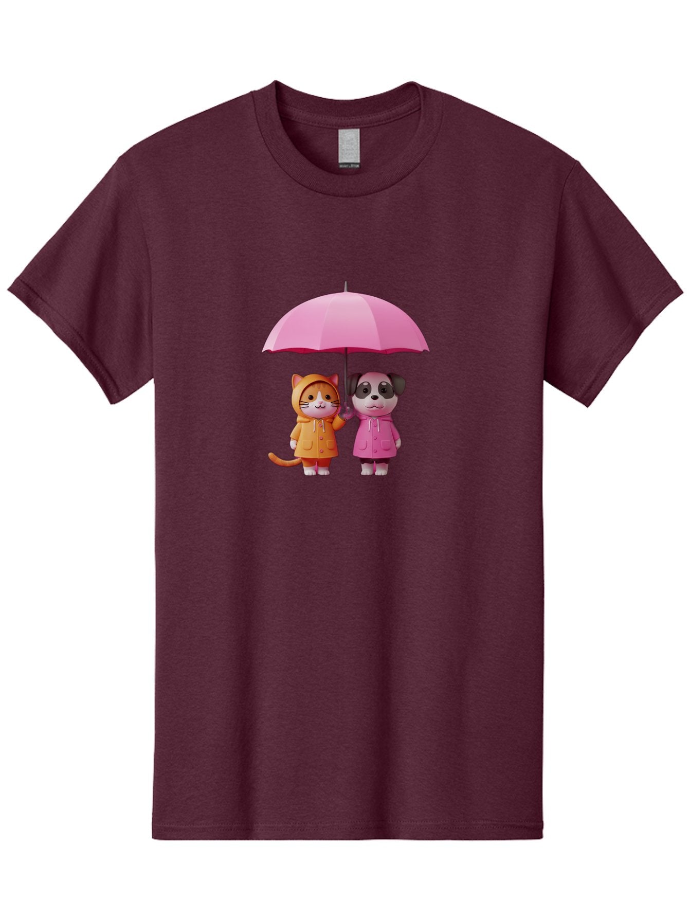 Cat-And-Pug-Under-Pink-Umbrella Men'S Graphic Tee, 100% Cotton, Comfortable Casual Summer Wear, Machine Washable, Vintage Camera, Old Camera, Antique Camera, Black Camera, Classic Photography, Photography Equipment, Nostalgic Device, Baf724 10