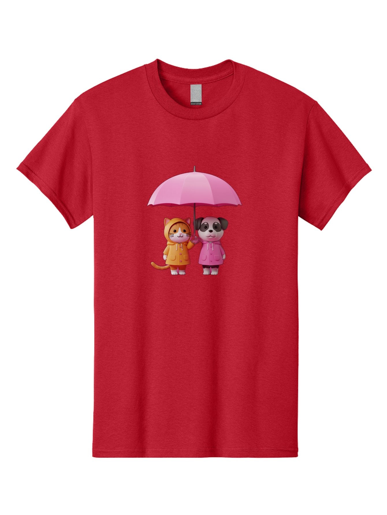 Cat-And-Pug-Under-Pink-Umbrella Men'S Graphic Tee, 100% Cotton, Comfortable Casual Summer Wear, Machine Washable, Vintage Camera, Old Camera, Antique Camera, Black Camera, Classic Photography, Photography Equipment, Nostalgic Device, Baf724 14