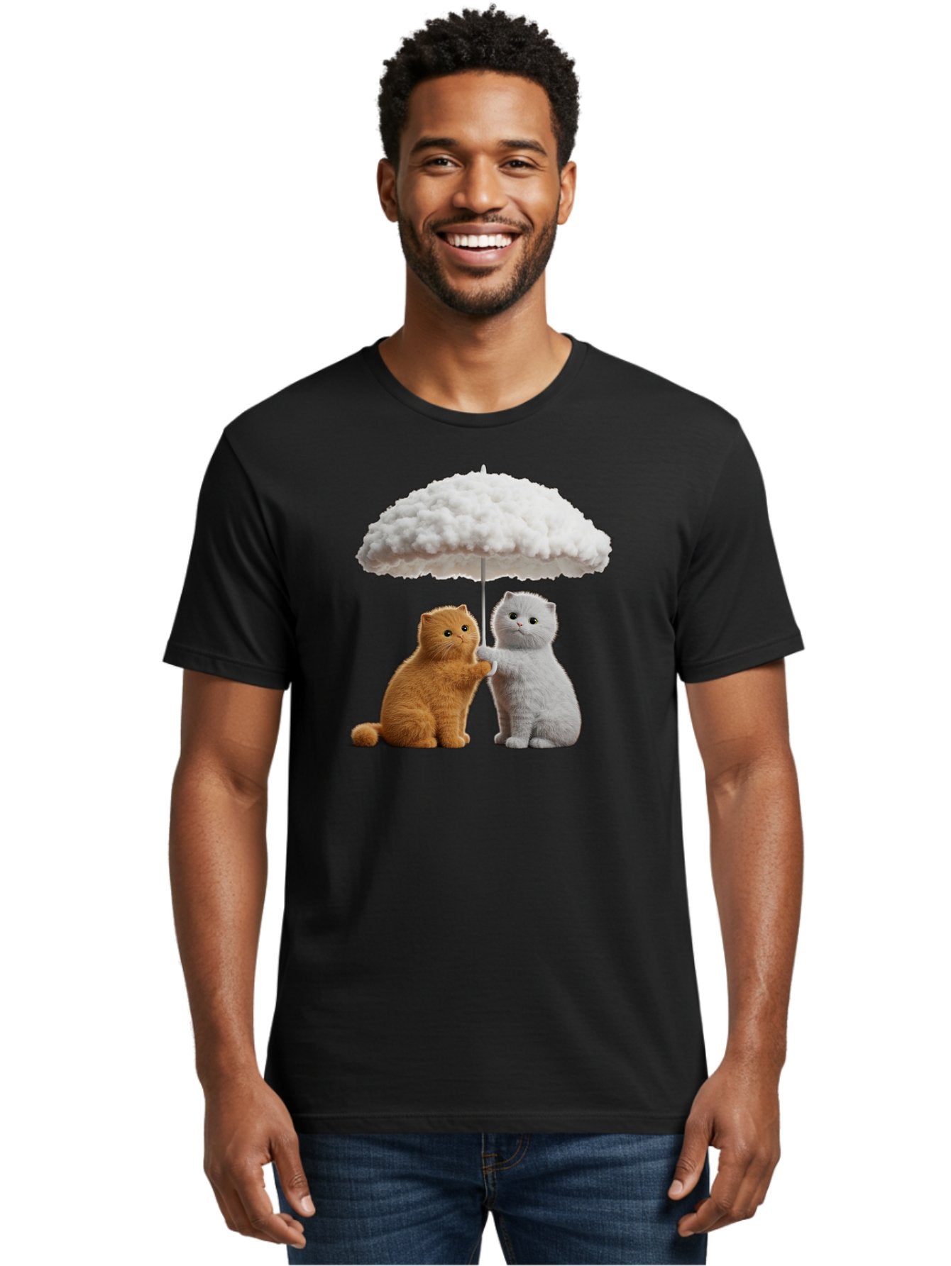 Cats-Under-Cloudy-Umbrella Men'S Graphic Tee, 100% Cotton, Comfortable Casual Summer Wear, Machine Washable, Vintage Camera, Old Camera, Antique Camera, Black Camera, Classic Photography, Photography Equipment, Nostalgic Device, Film Camera, Baf725 27