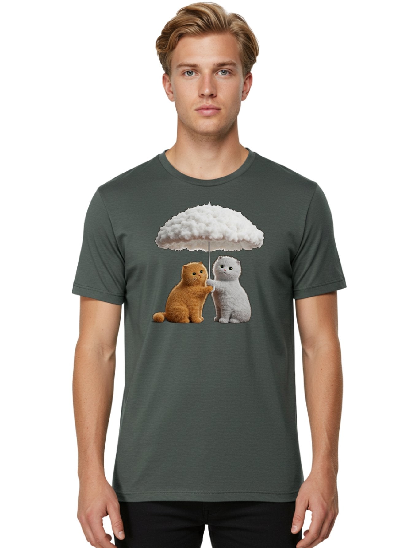 Cats-Under-Cloudy-Umbrella Men'S Graphic Tee, 100% Cotton, Comfortable Casual Summer Wear, Machine Washable, Vintage Camera, Old Camera, Antique Camera, Black Camera, Classic Photography, Photography Equipment, Nostalgic Device, Film Camera, Baf725 26