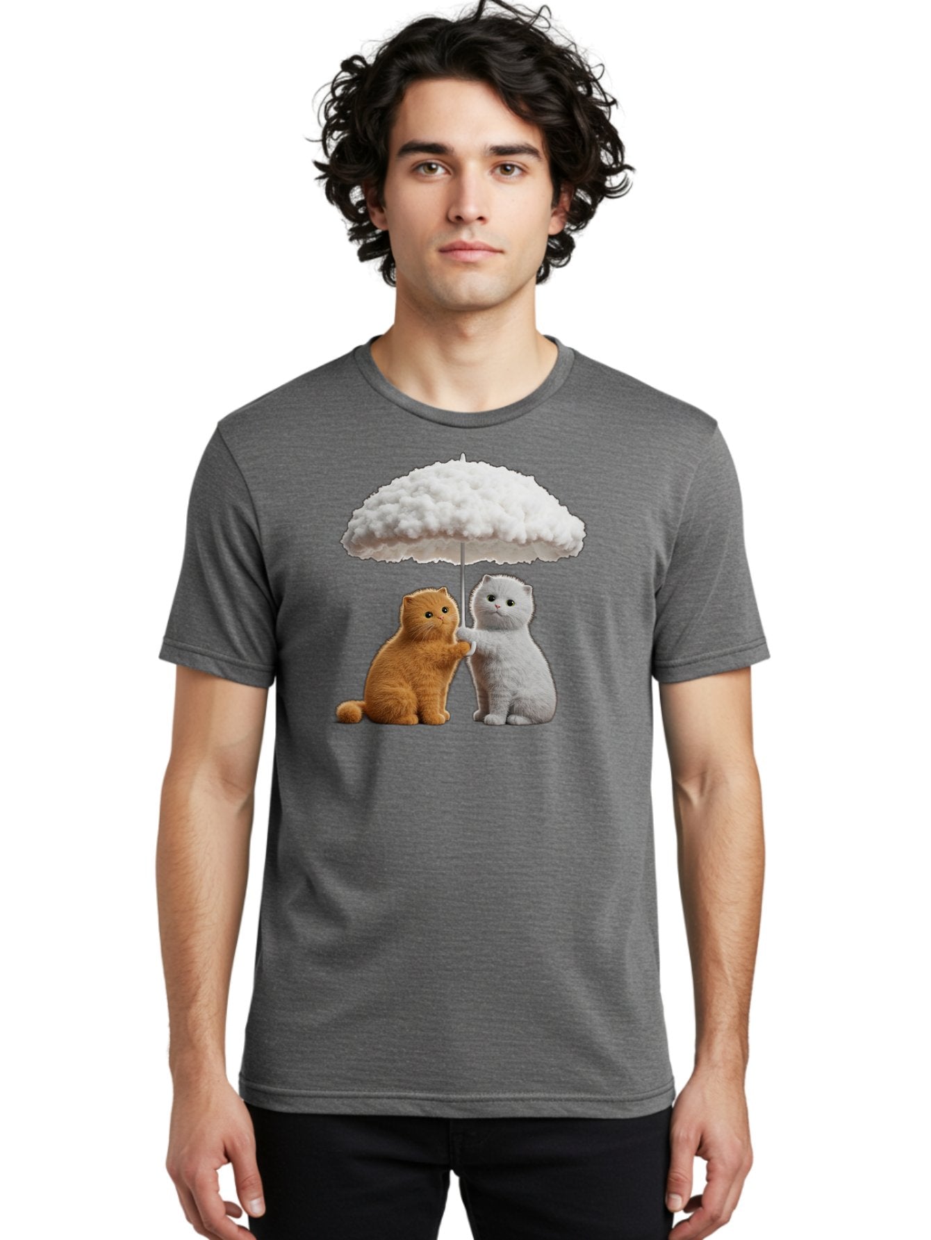 Cats-Under-Cloudy-Umbrella Men'S Graphic Tee, 100% Cotton, Comfortable Casual Summer Wear, Machine Washable, Vintage Camera, Old Camera, Antique Camera, Black Camera, Classic Photography, Photography Equipment, Nostalgic Device, Film Camera, Baf725 20