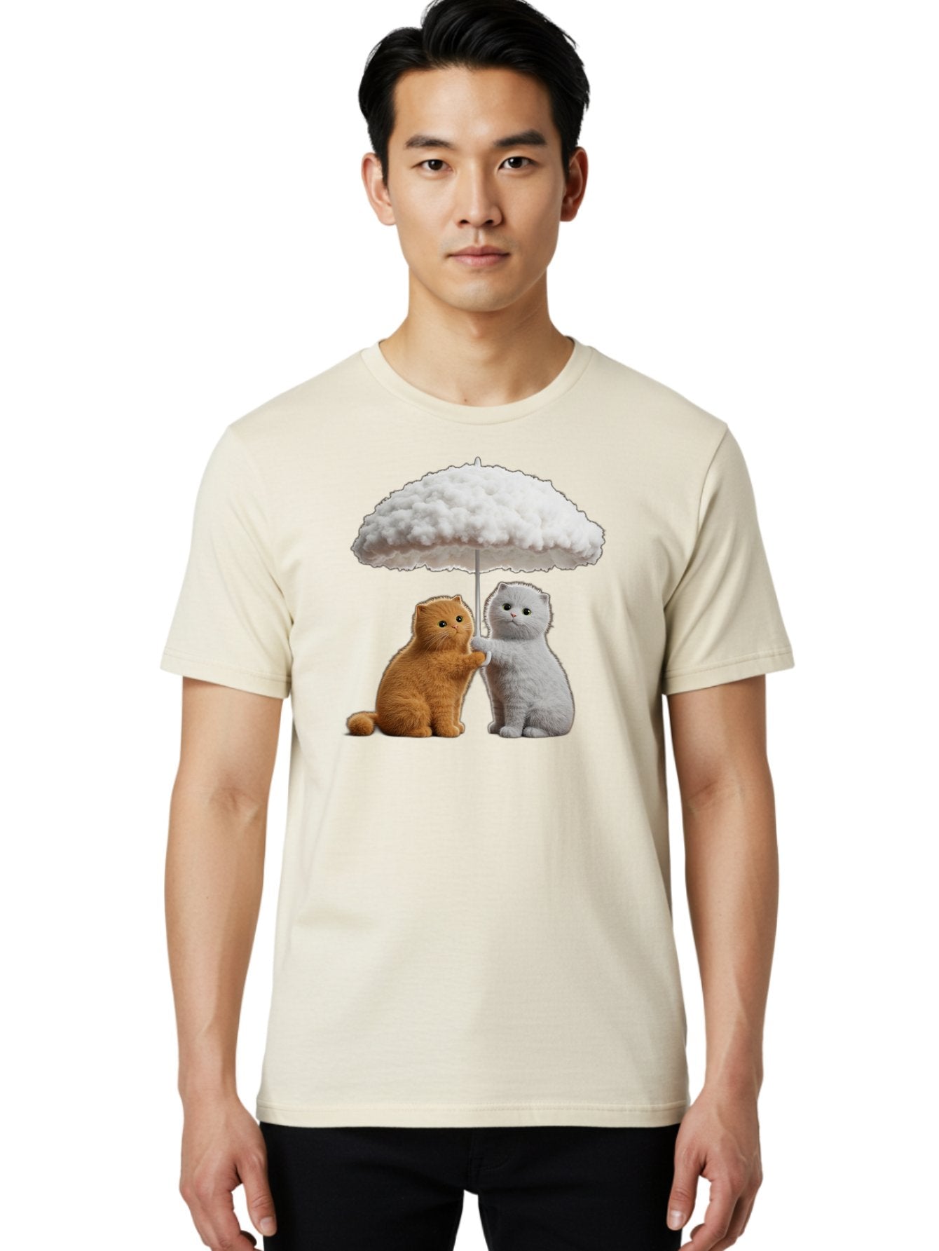 Cats-Under-Cloudy-Umbrella Men'S Graphic Tee, 100% Cotton, Comfortable Casual Summer Wear, Machine Washable, Vintage Camera, Old Camera, Antique Camera, Black Camera, Classic Photography, Photography Equipment, Nostalgic Device, Film Camera, Baf725 25
