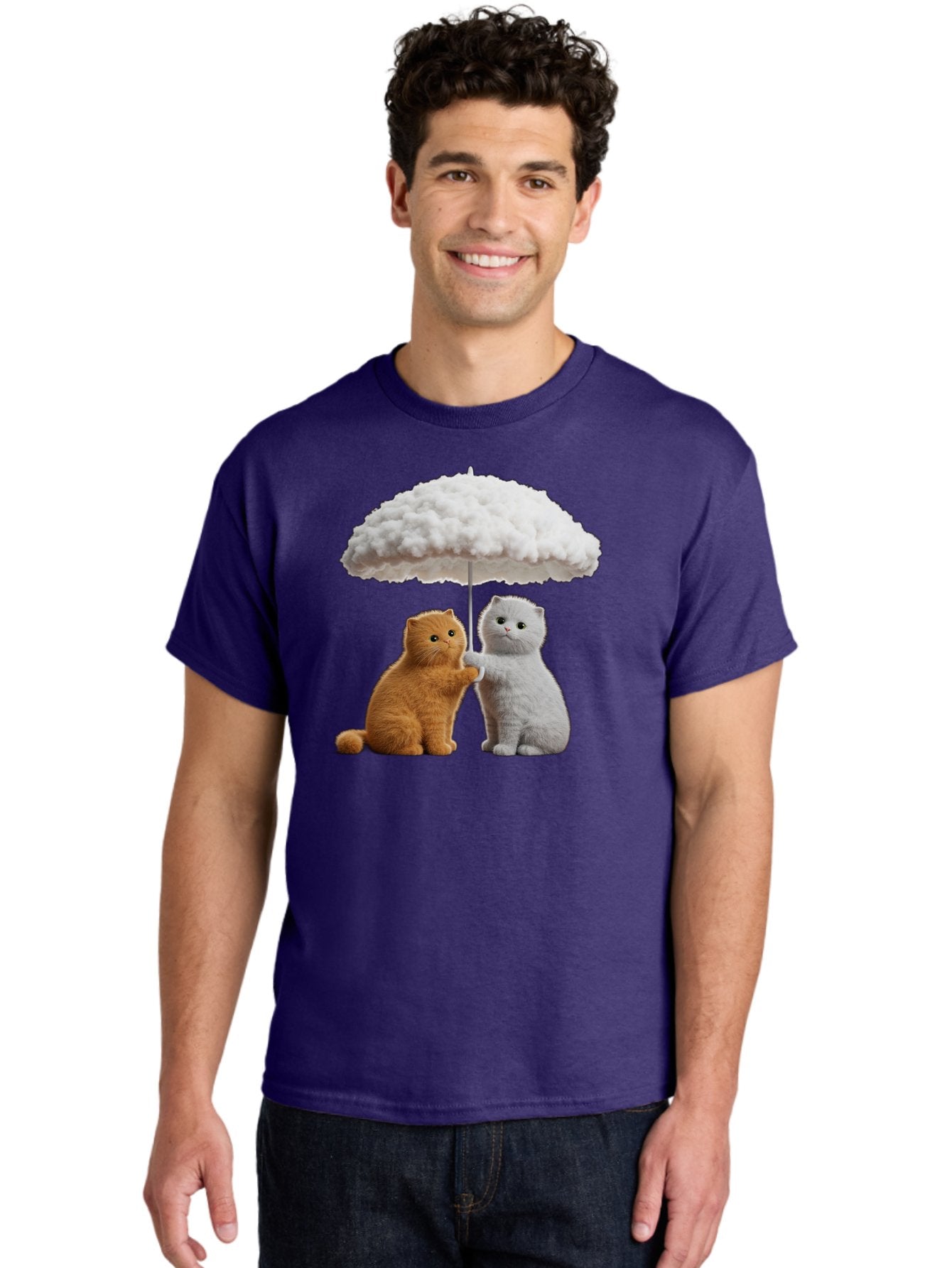 Cats-Under-Cloudy-Umbrella Men'S Graphic Tee, 100% Cotton, Comfortable Casual Summer Wear, Machine Washable, Vintage Camera, Old Camera, Antique Camera, Black Camera, Classic Photography, Photography Equipment, Nostalgic Device, Film Camera, Baf725 23