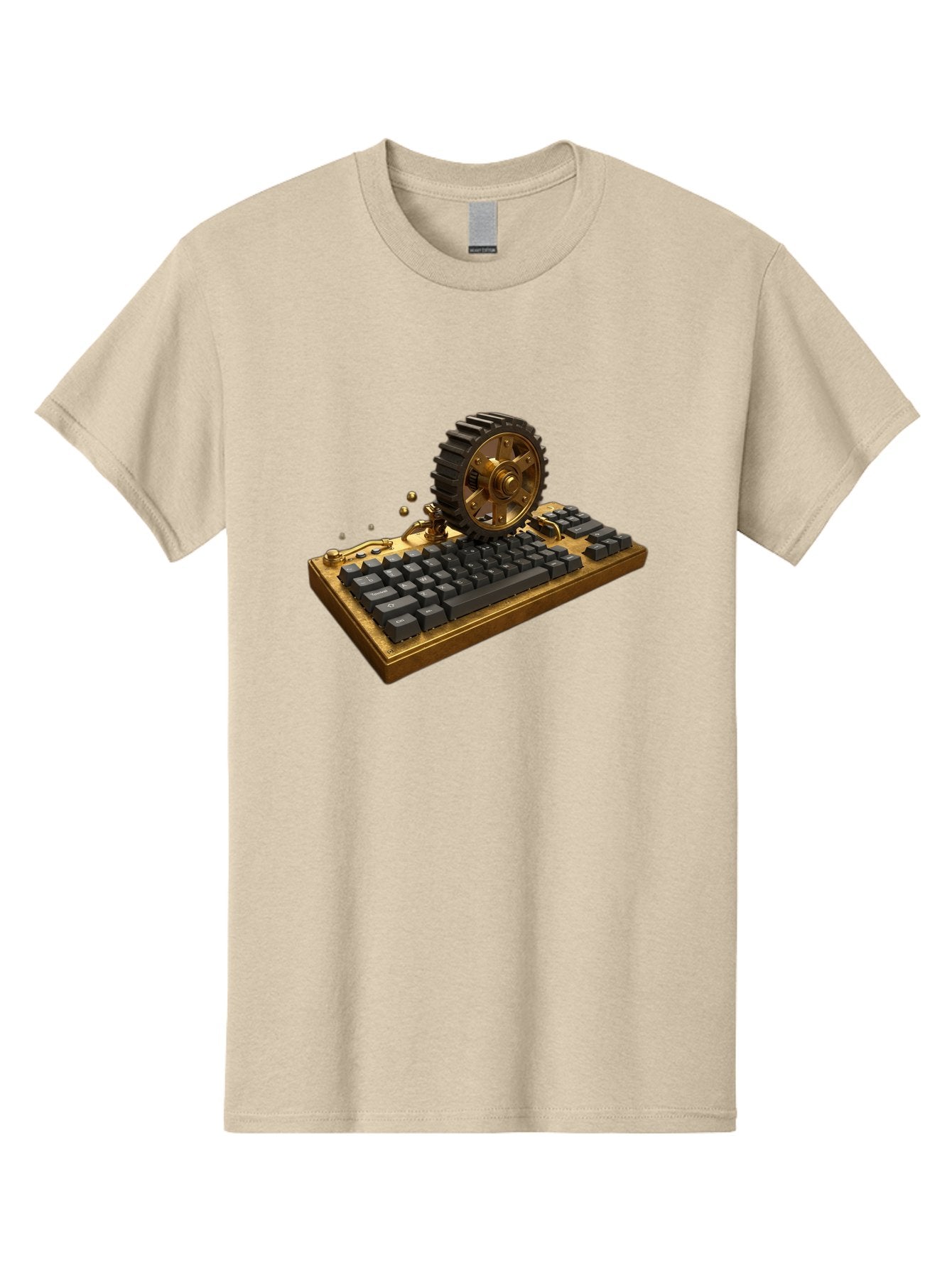 Cog-Wheel-Keyboard Men'S Graphic Tee, 100% Cotton, Comfortable Casual Summer Wear, Machine Washable, Vintage Camera, Old Camera, Antique Camera, Black Camera, Classic Photography, Photography Equipment, Nostalgic Device, Film Camera, Baf727 12
