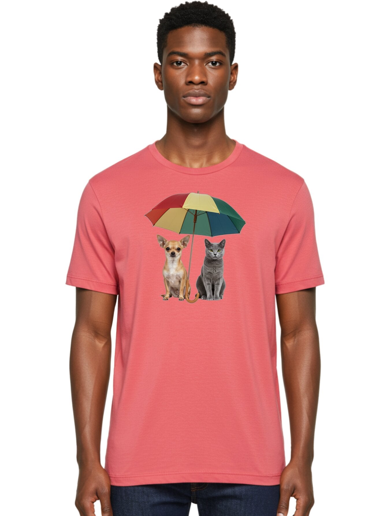 Colorful-Umbrella-Cat-Dog Men'S Graphic Tee, 100% Cotton, Comfortable Casual Summer Wear, Machine Washable, Vintage Camera, Old Camera, Antique Camera, Black Camera, Classic Photography, Photography Equipment, Nostalgic Device, Film Camera, Baf728 19