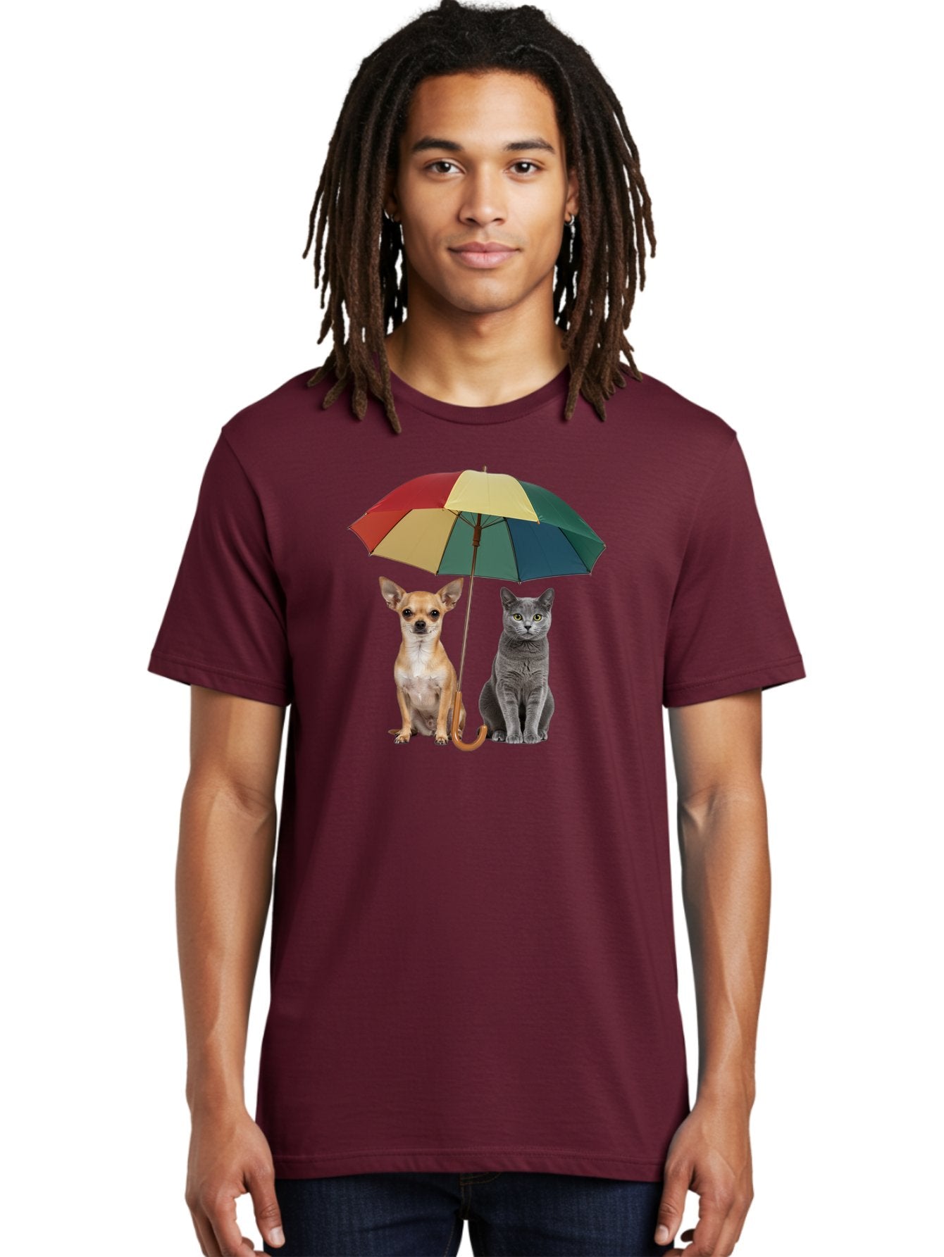 Colorful-Umbrella-Cat-Dog Men'S Graphic Tee, 100% Cotton, Comfortable Casual Summer Wear, Machine Washable, Vintage Camera, Old Camera, Antique Camera, Black Camera, Classic Photography, Photography Equipment, Nostalgic Device, Film Camera, Baf728 18