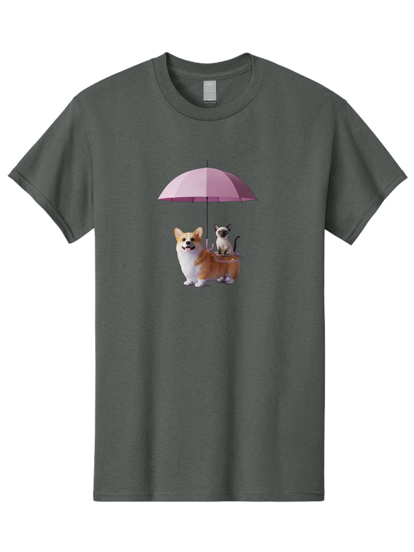 Corgi-And-Cat-Under-Umbrella Men'S Graphic Tee, 100% Cotton, Comfortable Casual Summer Wear, Machine Washable, Vintage Camera, Old Camera, Antique Camera, Black Camera, Classic Photography, Photography Equipment, Nostalgic Device, Film Camera, Baf729 13