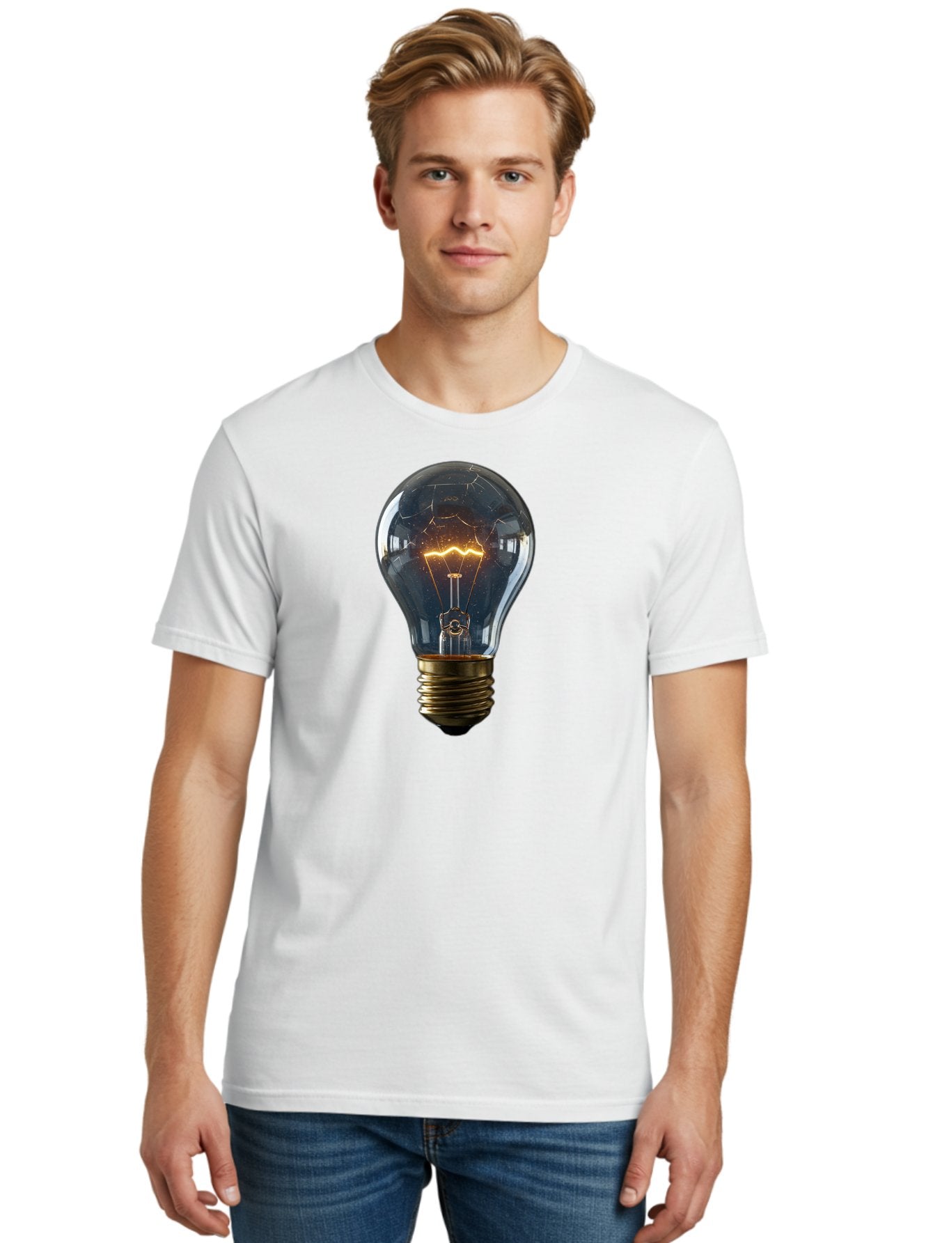 Cracked-Light-Bulb-19 Men'S Graphic Tee, 100% Cotton, Comfortable Casual Summer Wear, Machine Washable, Vintage Camera, Old Camera, Antique Camera, Black Camera, Classic Photography, Photography Equipment, Nostalgic Device, Film Camera, Baf741 24