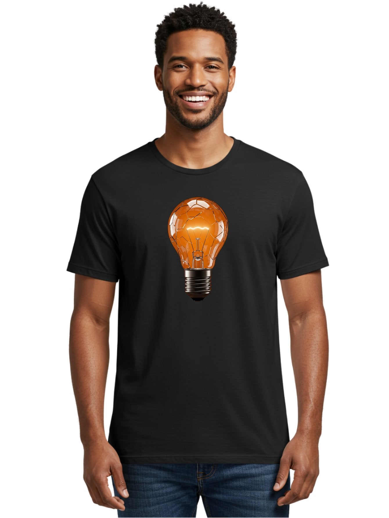 Cracked-Light-Bulb-3 Men'S Graphic Tee, 100% Cotton, Comfortable Casual Summer Wear, Machine Washable, Vintage Camera, Old Camera, Antique Camera, Black Camera, Classic Photography, Photography Equipment, Nostalgic Device, Film Camera, Baf743 18