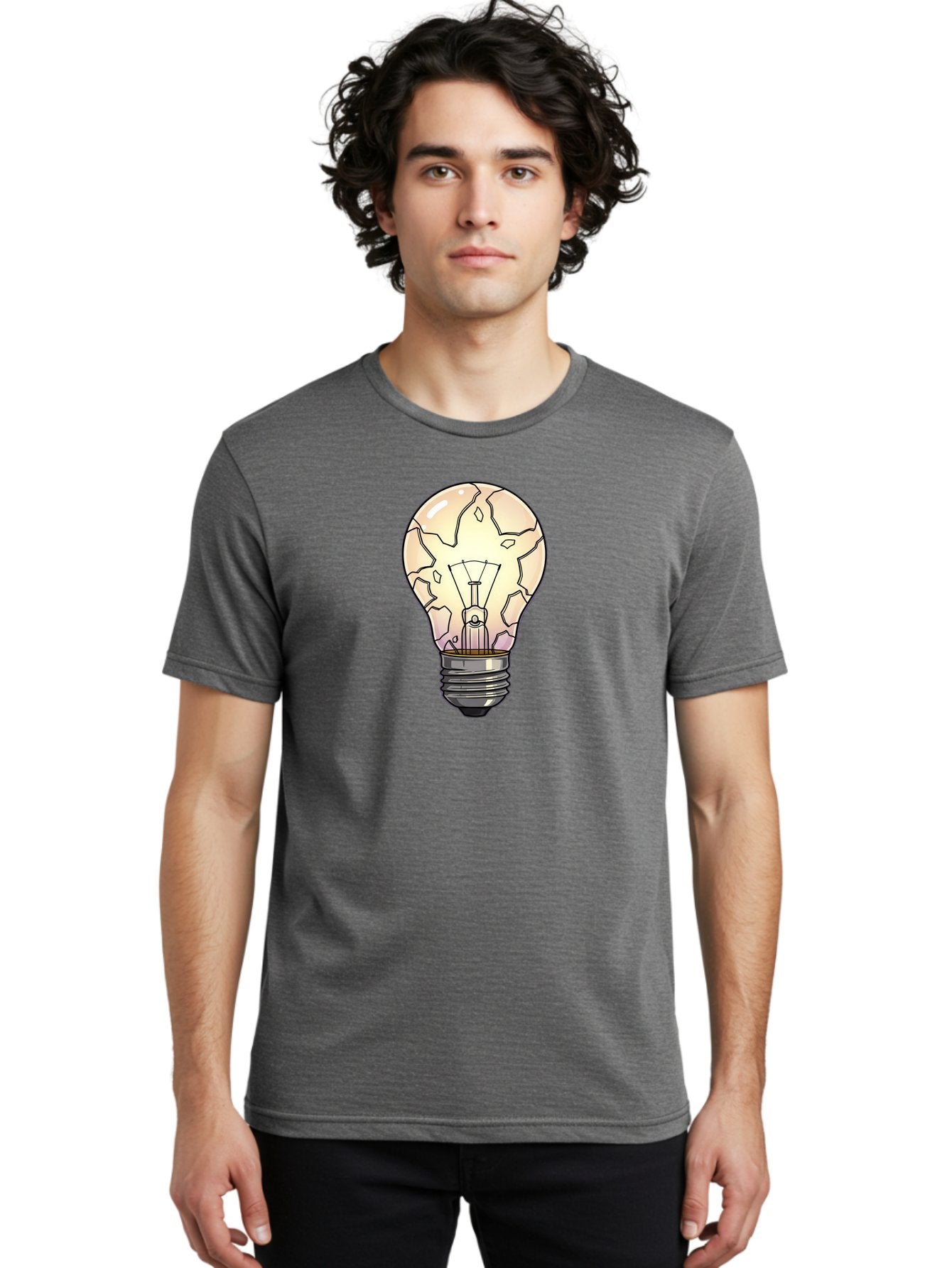 Cracked-Light-Bulb-7 Men'S Graphic Tee, 100% Cotton, Comfortable Casual Summer Wear, Machine Washable, Vintage Camera, Old Camera, Antique Camera, Black Camera, Classic Photography, Photography Equipment, Nostalgic Device, Film Camera, Baf747 27