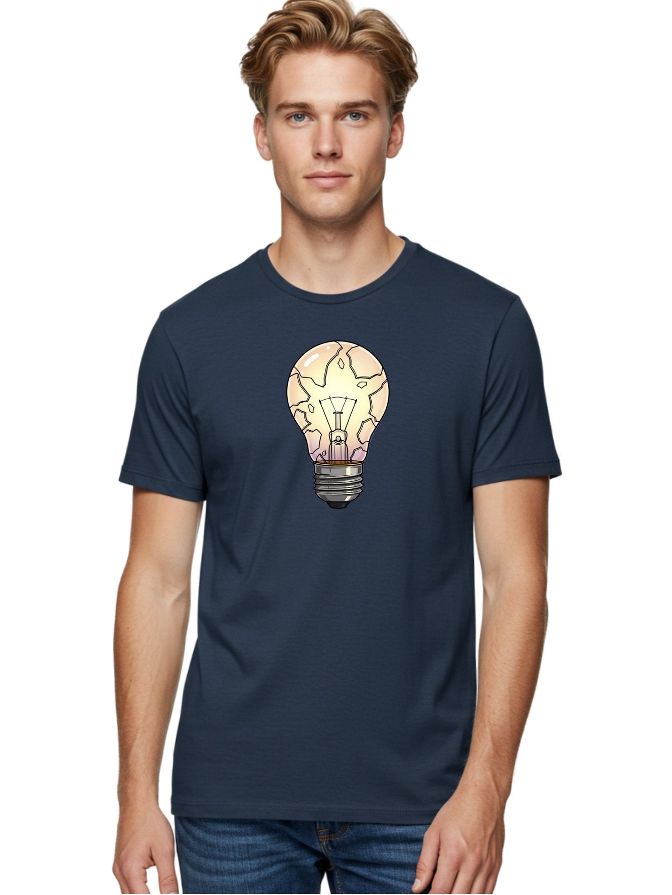 Cracked-Light-Bulb-7 Men'S Graphic Tee, 100% Cotton, Comfortable Casual Summer Wear, Machine Washable, Vintage Camera, Old Camera, Antique Camera, Black Camera, Classic Photography, Photography Equipment, Nostalgic Device, Film Camera, Baf747 19