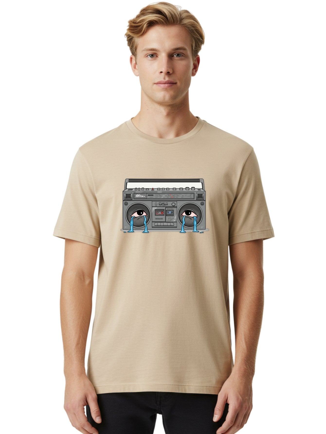 Crying-Boombox Men'S Graphic Tee, 100% Cotton, Comfortable Casual Summer Wear, Machine Washable, Vintage Camera, Old Camera, Antique Camera, Black Camera, Classic Photography, Photography Equipment, Nostalgic Device, Film Camera, Camera Art Baf753 28