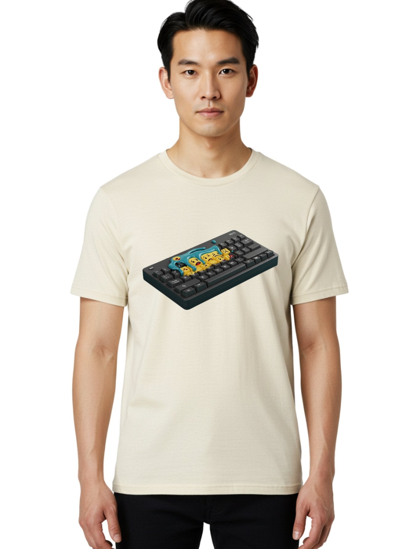 Crying-Laughing-Emojis-On-Keyboard Men'S Graphic Tee, 100% Cotton, Comfortable Casual Summer Wear, Machine Washable, Vintage Camera, Old Camera, Antique Camera, Black Camera, Classic Photography, Photography Equipment, Nostalgic Device, Baf771 27