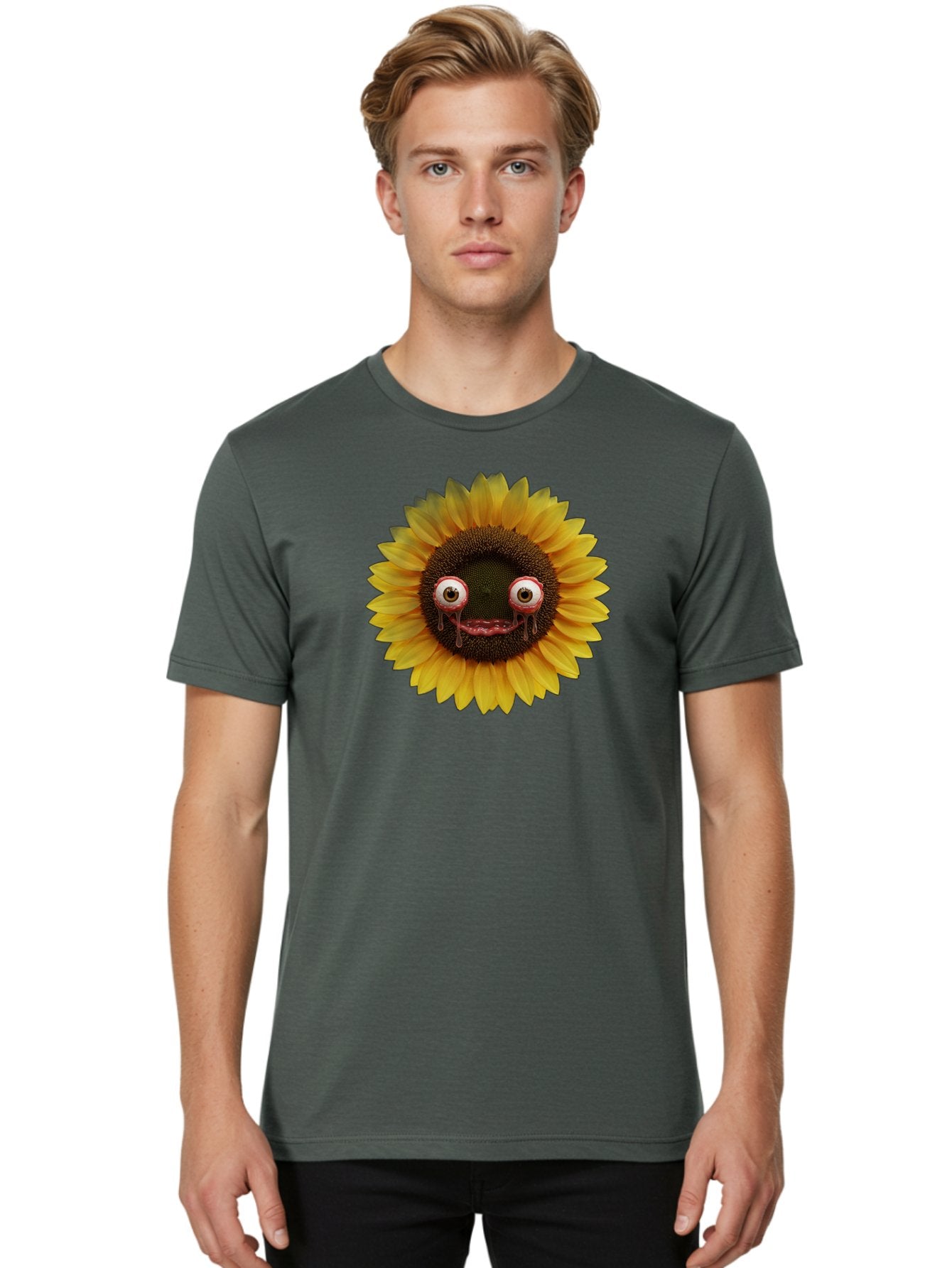 Crying-Sunflower-1 Men'S Graphic Tee, 100% Cotton, Comfortable Casual Summer Wear, Machine Washable, Vintage Camera, Old Camera, Antique Camera, Black Camera, Classic Photography, Photography Equipment, Nostalgic Device, Film Camera, Baf772 17