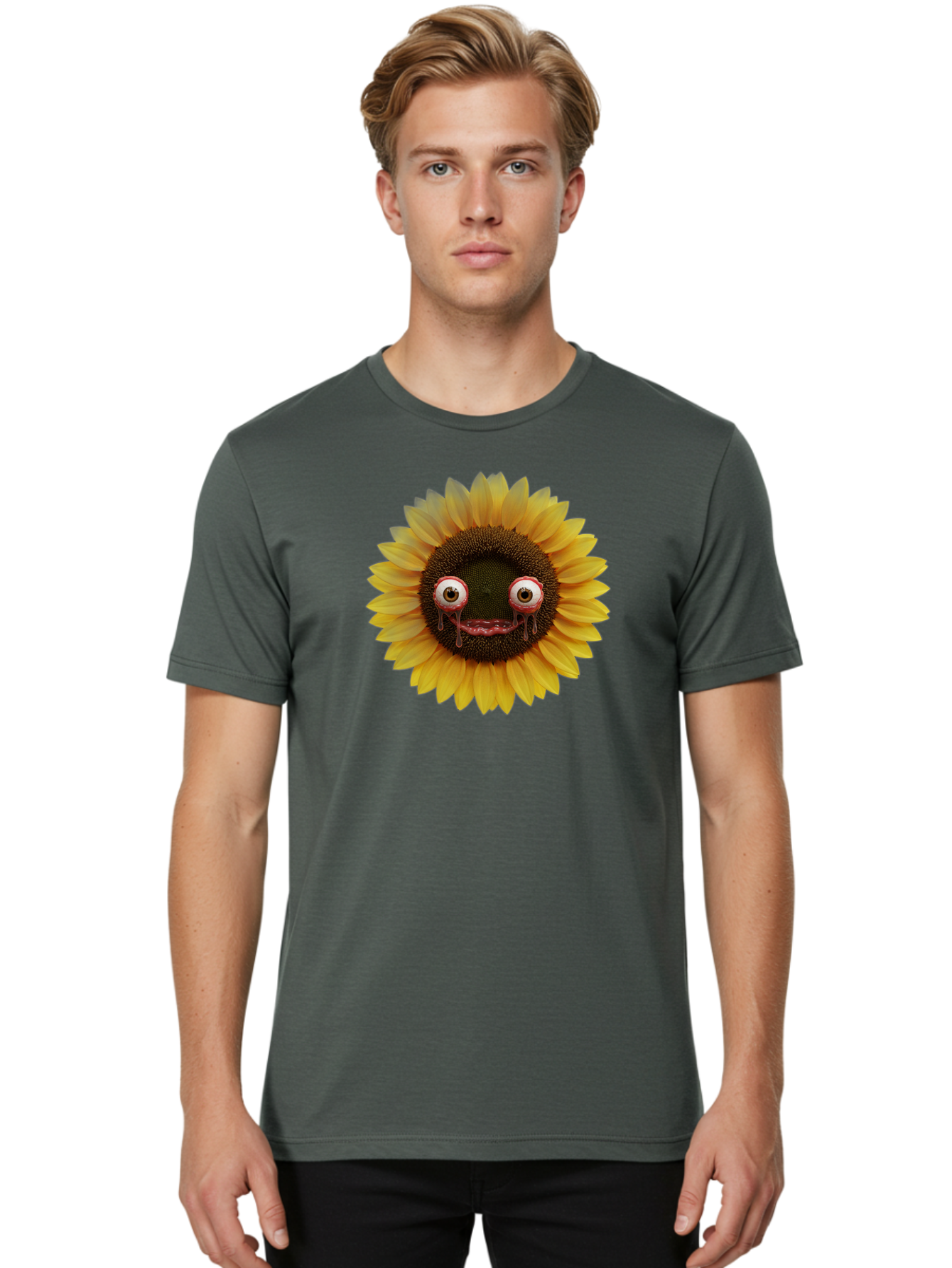 Crying-Sunflower-1 Men'S Graphic Tee, 100% Cotton, Comfortable Casual Summer Wear, Machine Washable, Vintage Camera, Old Camera, Antique Camera, Black Camera, Classic Photography, Photography Equipment, Nostalgic Device, Film Camera, Baf772 29