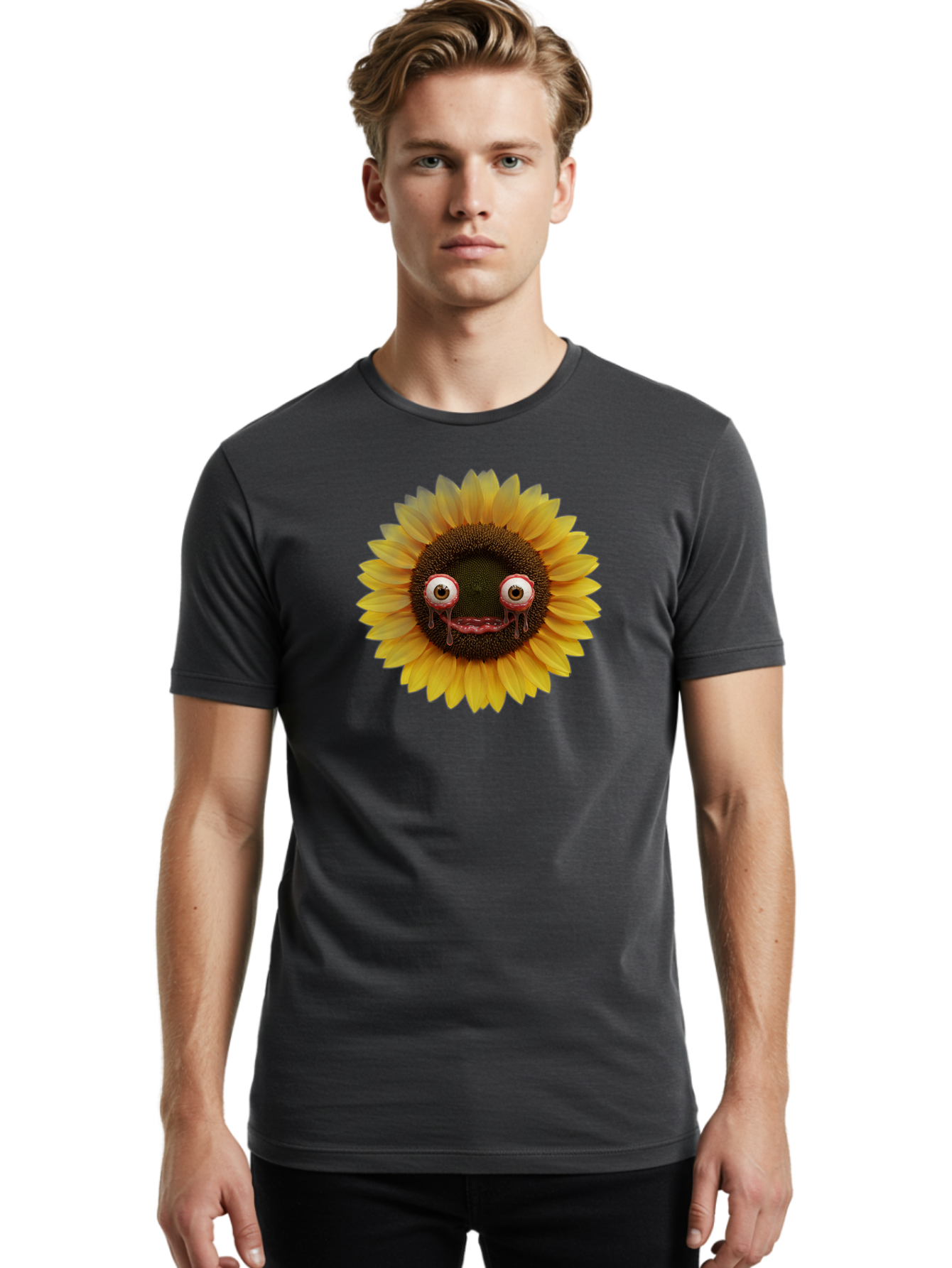 Crying-Sunflower-1 Men'S Graphic Tee, 100% Cotton, Comfortable Casual Summer Wear, Machine Washable, Vintage Camera, Old Camera, Antique Camera, Black Camera, Classic Photography, Photography Equipment, Nostalgic Device, Film Camera, Baf772 16