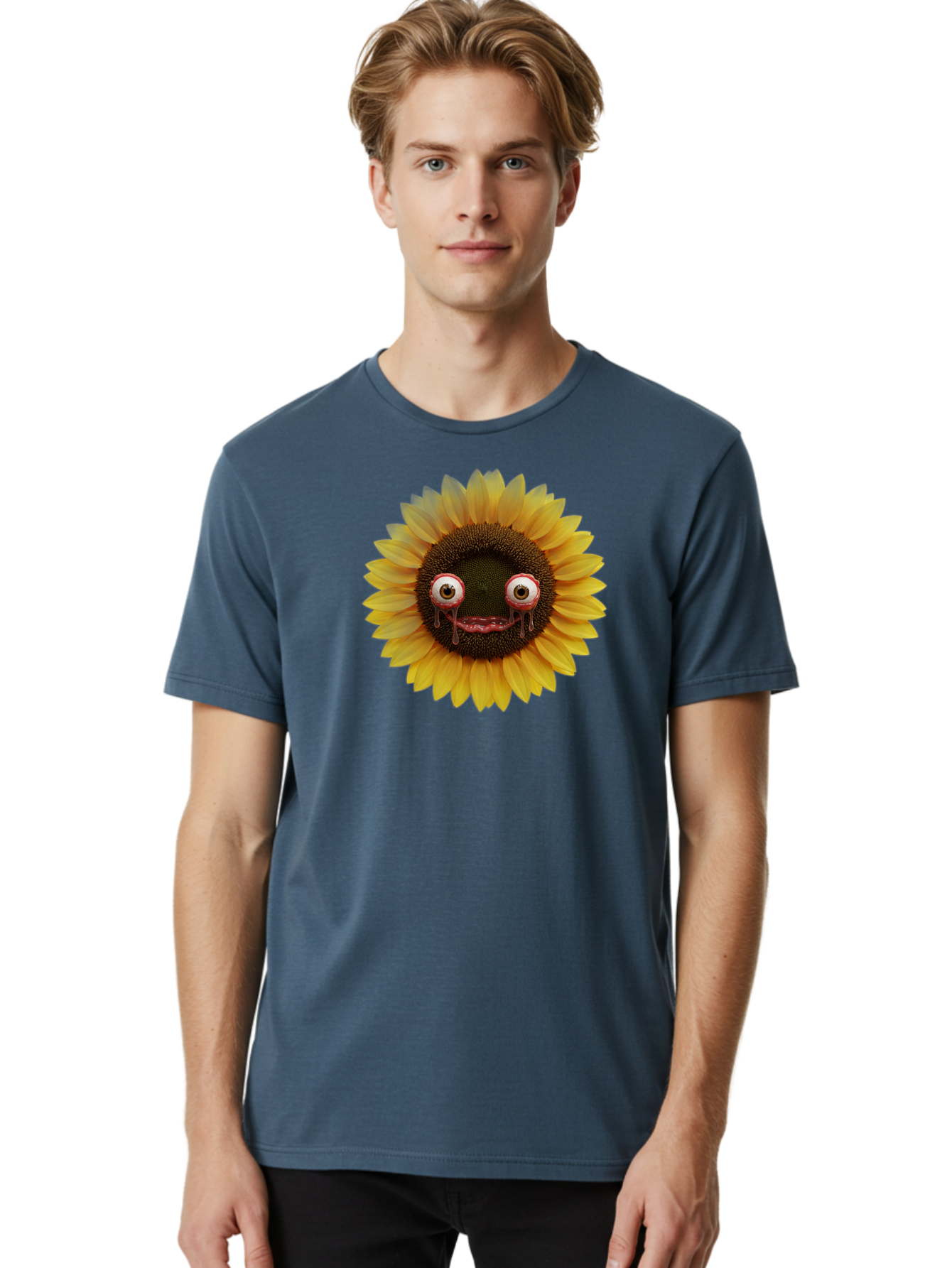 Crying-Sunflower-1 Men'S Graphic Tee, 100% Cotton, Comfortable Casual Summer Wear, Machine Washable, Vintage Camera, Old Camera, Antique Camera, Black Camera, Classic Photography, Photography Equipment, Nostalgic Device, Film Camera, Baf772 17