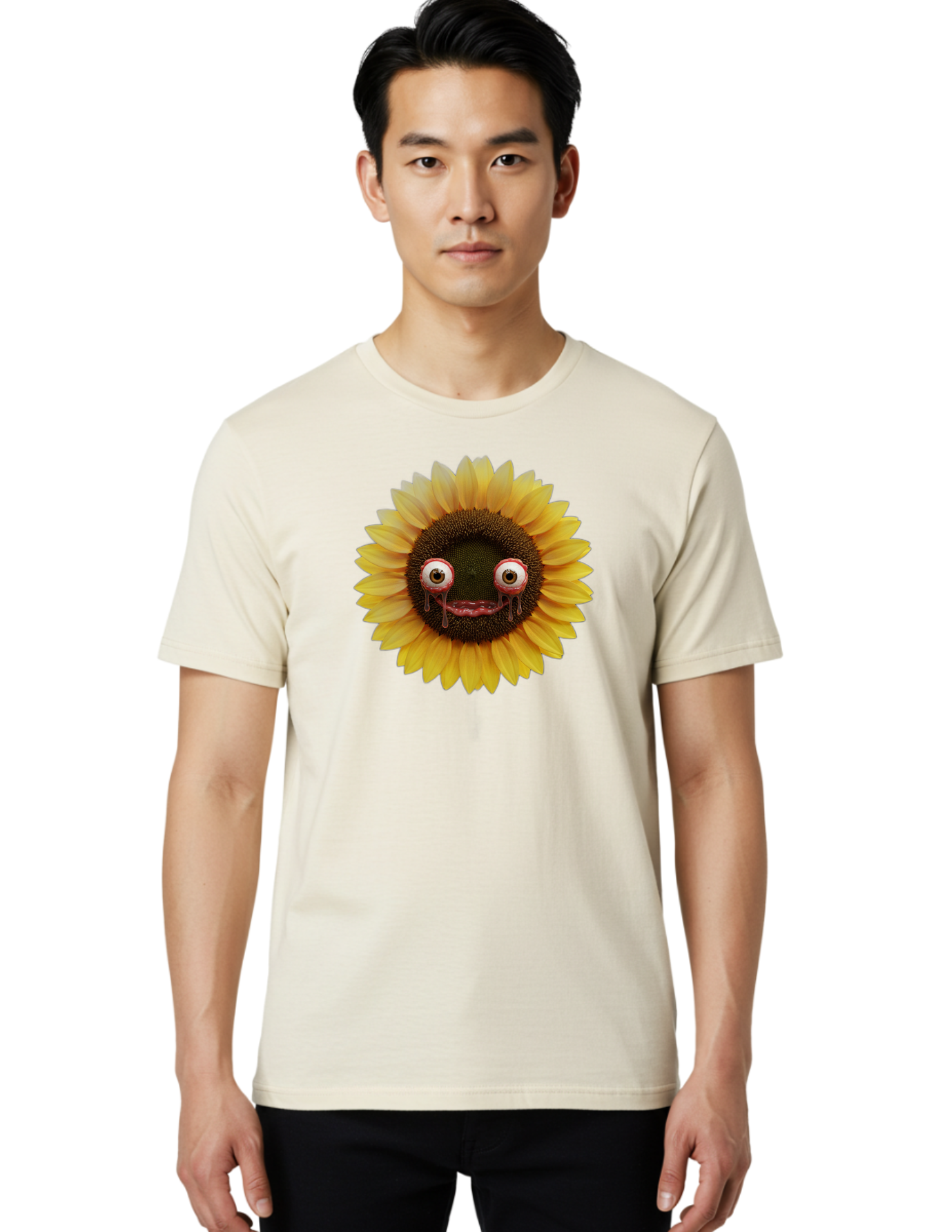 Crying-Sunflower-1 Men'S Graphic Tee, 100% Cotton, Comfortable Casual Summer Wear, Machine Washable, Vintage Camera, Old Camera, Antique Camera, Black Camera, Classic Photography, Photography Equipment, Nostalgic Device, Film Camera, Baf772 19