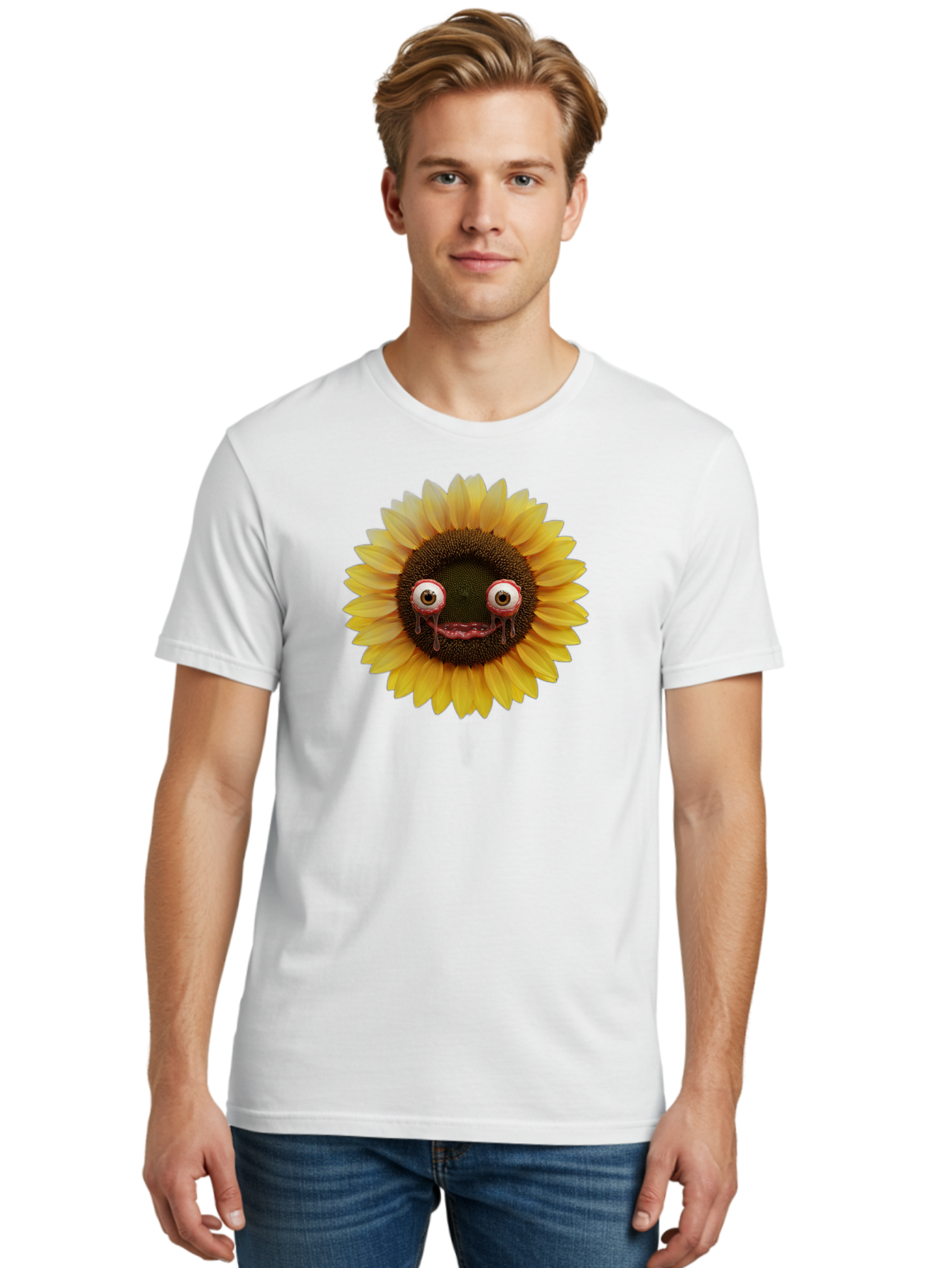 Crying-Sunflower-1 Men'S Graphic Tee, 100% Cotton, Comfortable Casual Summer Wear, Machine Washable, Vintage Camera, Old Camera, Antique Camera, Black Camera, Classic Photography, Photography Equipment, Nostalgic Device, Film Camera, Baf772 25