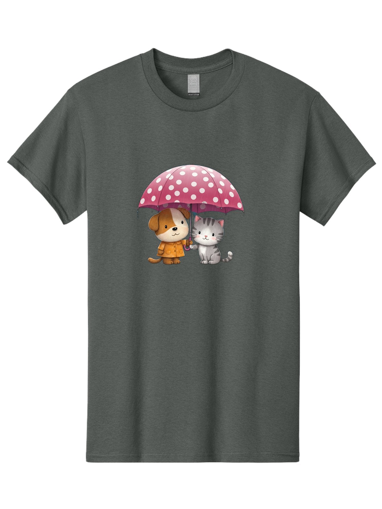 Dog-And-Cat-Under-Polka-Dot-Umbrella Men'S Graphic Tee, 100% Cotton, Comfortable Casual Summer Wear, Machine Washable, Vintage Camera, Old Camera, Antique Camera, Black Camera, Classic Photography, Photography Equipment, Nostalgic Device, Baf797