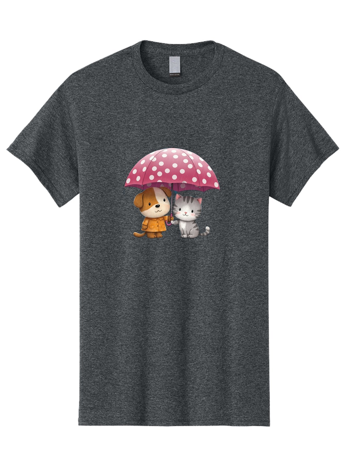Dog-And-Cat-Under-Polka-Dot-Umbrella Men'S Graphic Tee, 100% Cotton, Comfortable Casual Summer Wear, Machine Washable, Vintage Camera, Old Camera, Antique Camera, Black Camera, Classic Photography, Photography Equipment, Nostalgic Device, Baf797 15