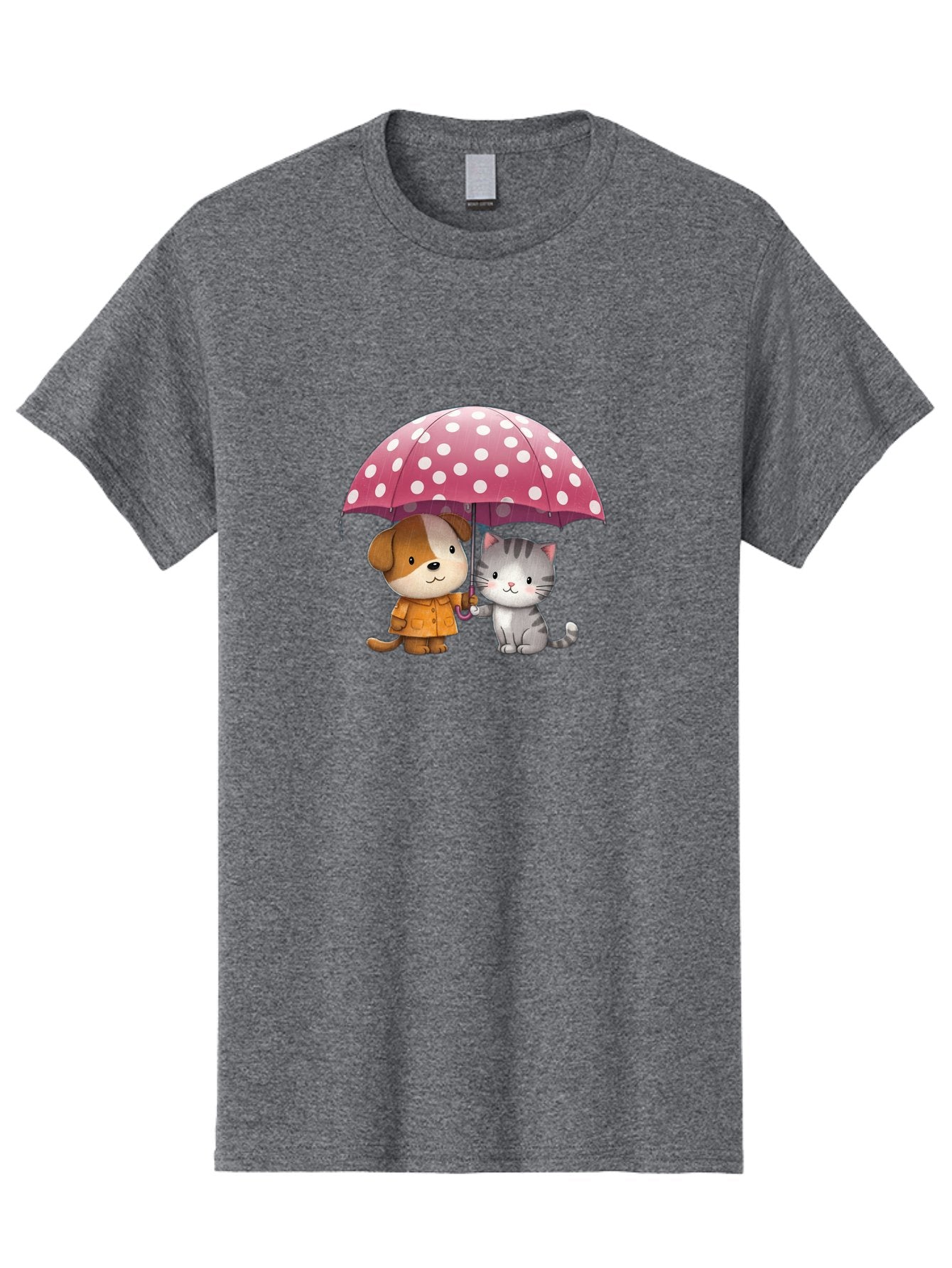 Dog-And-Cat-Under-Polka-Dot-Umbrella Men'S Graphic Tee, 100% Cotton, Comfortable Casual Summer Wear, Machine Washable, Vintage Camera, Old Camera, Antique Camera, Black Camera, Classic Photography, Photography Equipment, Nostalgic Device, Baf797 8