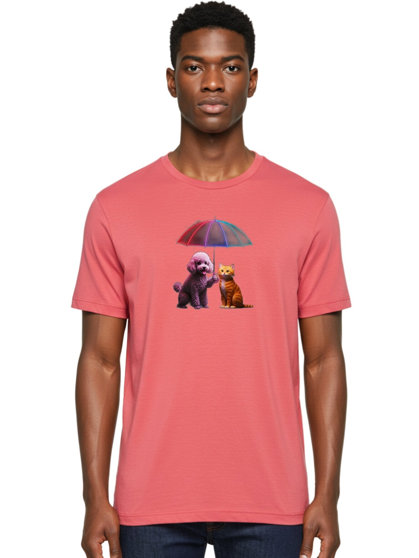 Dog-And-Cat-Under-Umbrella Men'S Graphic Tee, 100% Cotton, Comfortable Casual Summer Wear, Machine Washable, Vintage Camera, Old Camera, Antique Camera, Black Camera, Classic Photography, Photography Equipment, Nostalgic Device, Film Camera, Baf798 16
