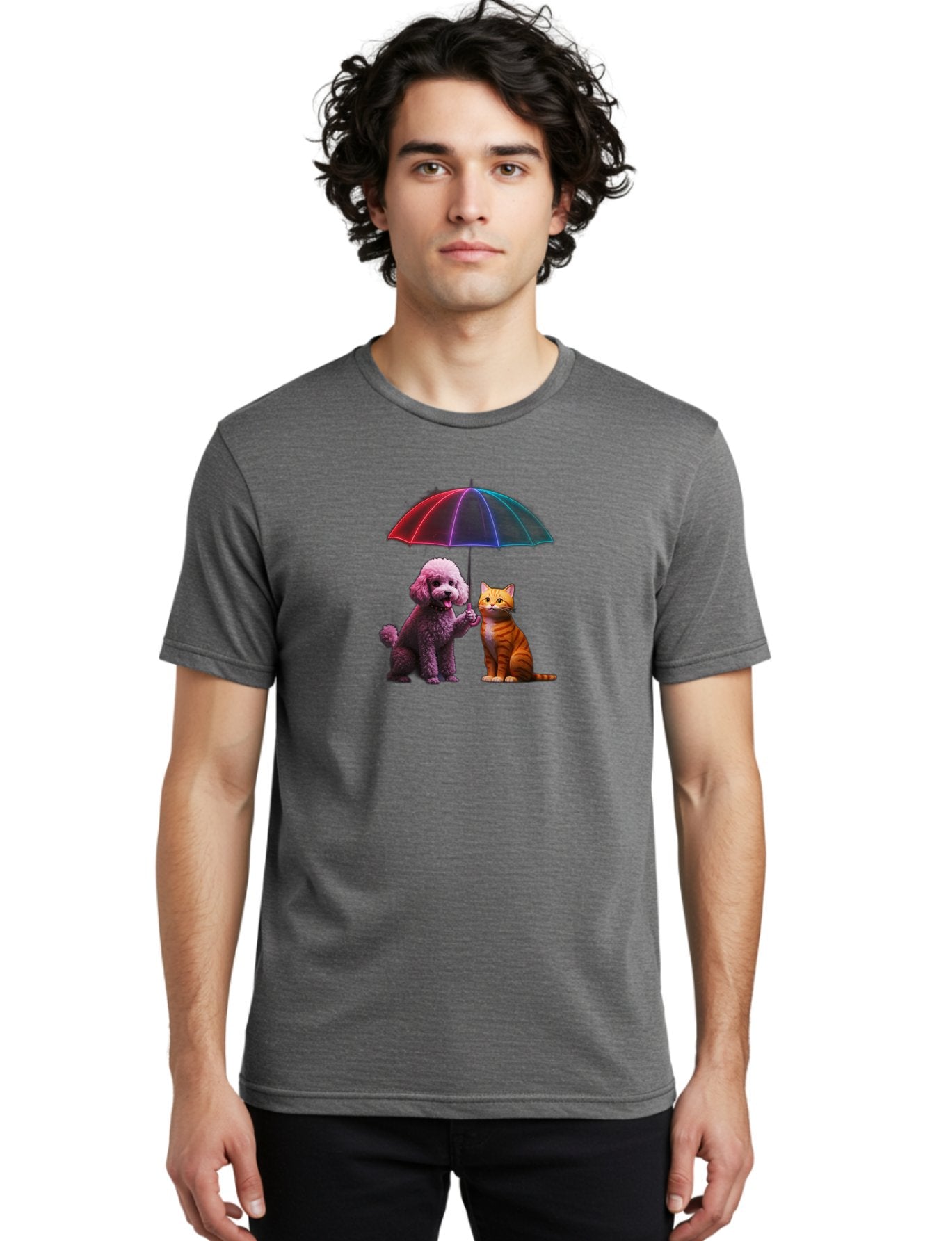 Dog-And-Cat-Under-Umbrella Men'S Graphic Tee, 100% Cotton, Comfortable Casual Summer Wear, Machine Washable, Vintage Camera, Old Camera, Antique Camera, Black Camera, Classic Photography, Photography Equipment, Nostalgic Device, Film Camera, Baf798 17